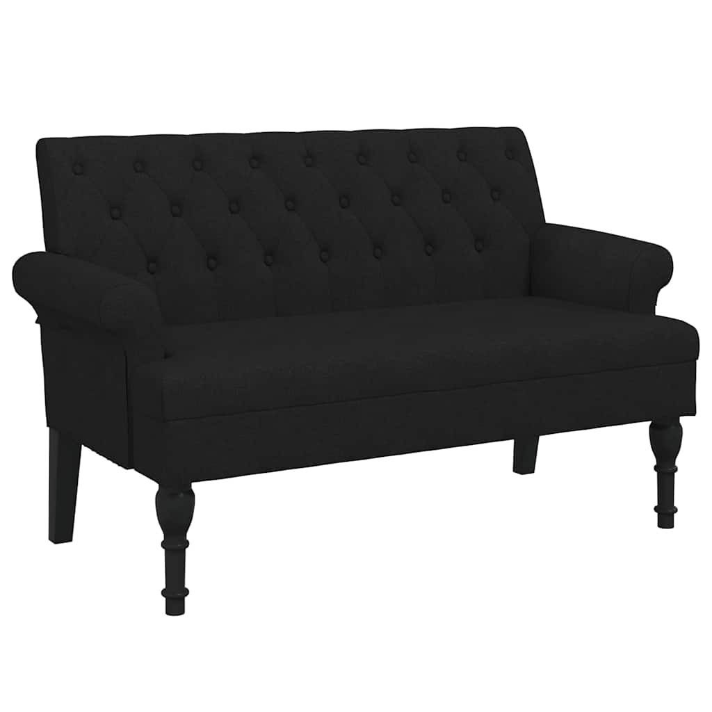 vidaXL Sitzbank Bank mit Rückenlehne Schwarz 120x62x75,5 cm Stoff