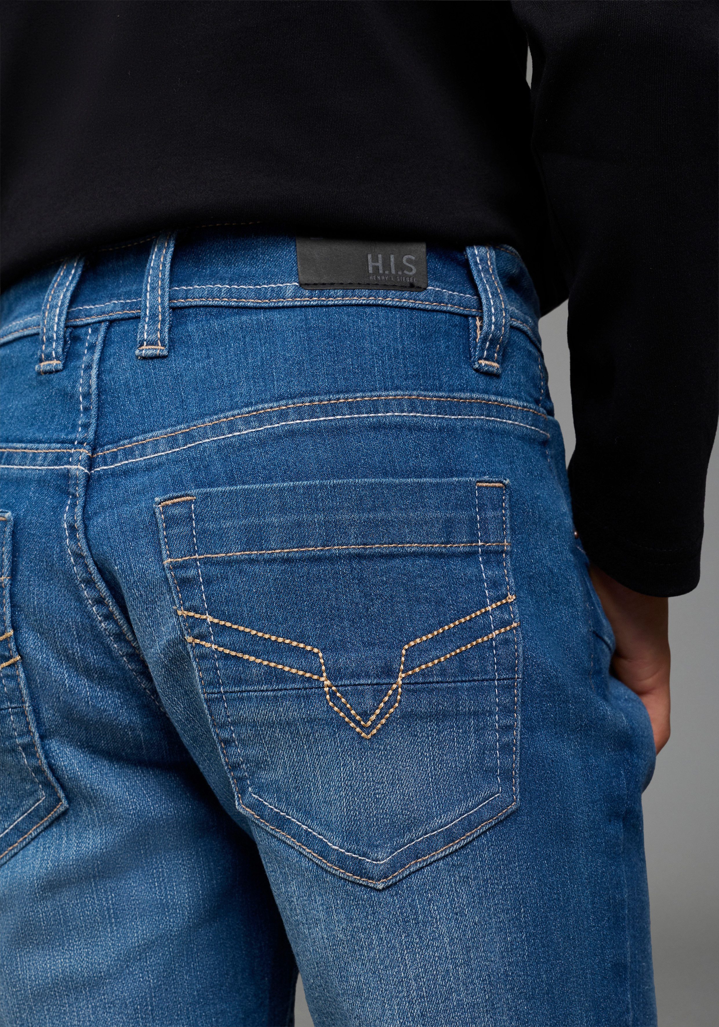H.I.S Relax-fit-Jeans Stretchjeans in gerader Form für Jungen Für TEENS. Gerade Jeans in authentischer Waschung