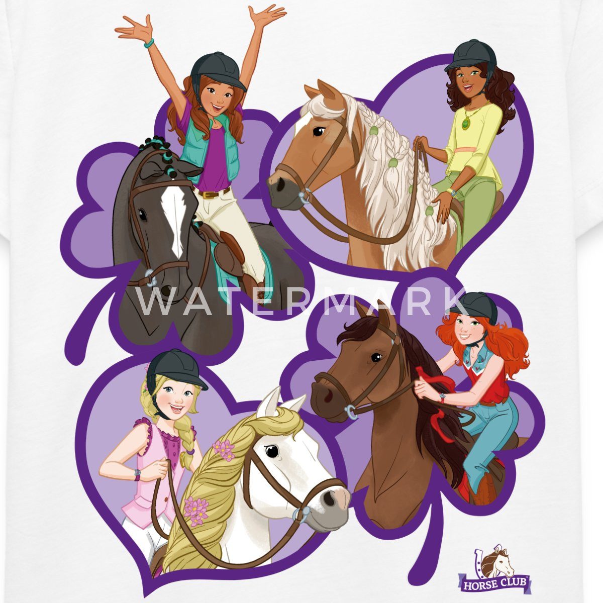 Spreadshirt T-Shirt Schleich Horse Club Sofia Lisa Hannah Sarah Herzen Teenager Premium T- (1-tlg)