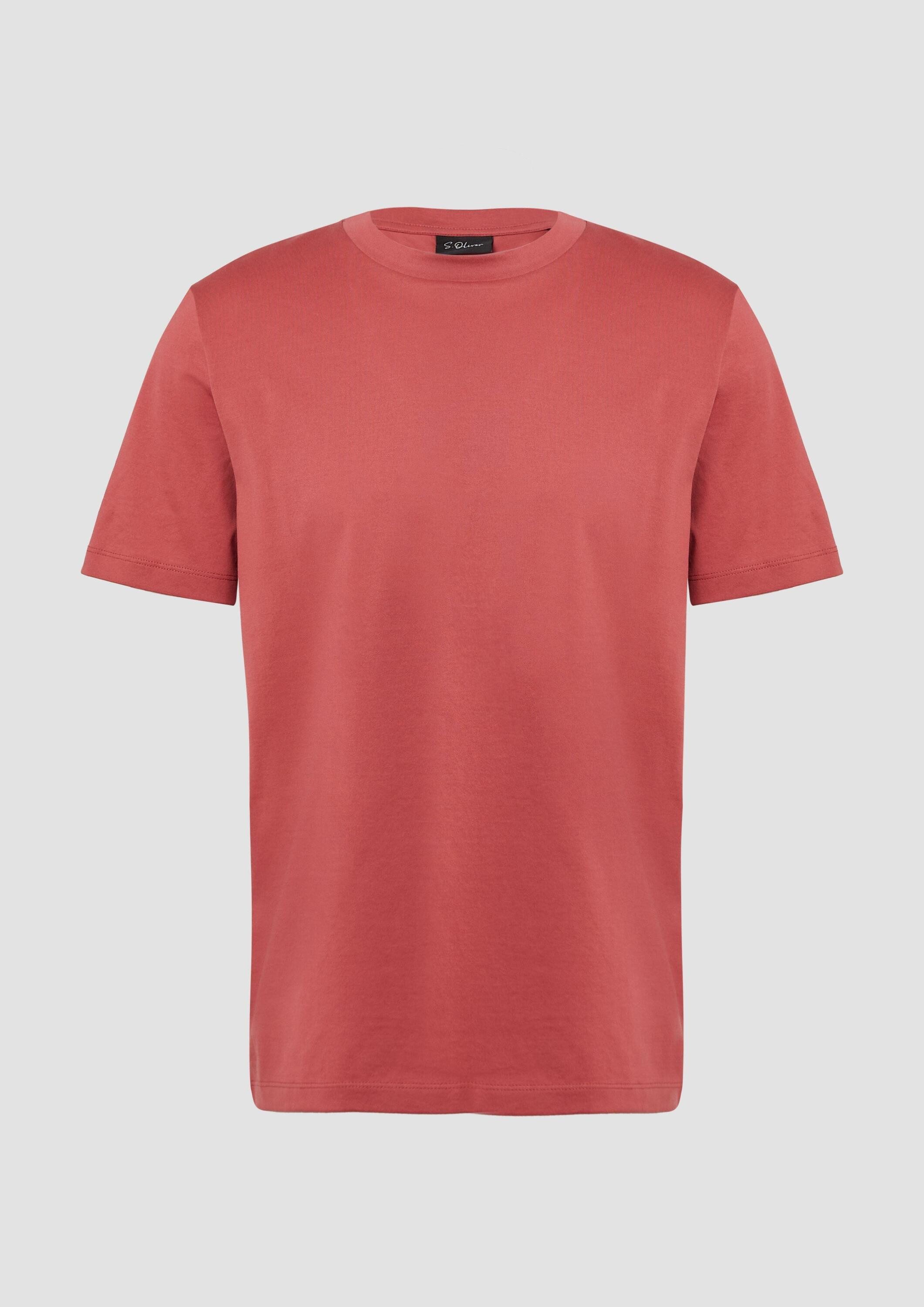 s.Oliver Kurzarmshirt T-Shirt T-Shirt mit Crew Neck aus mercerisiertem Baumwolljersey