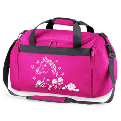 Mein Zwergenland Sporttasche für Kinder in der Farbe Fuchsia 26L mit Pferdekopf Motiv