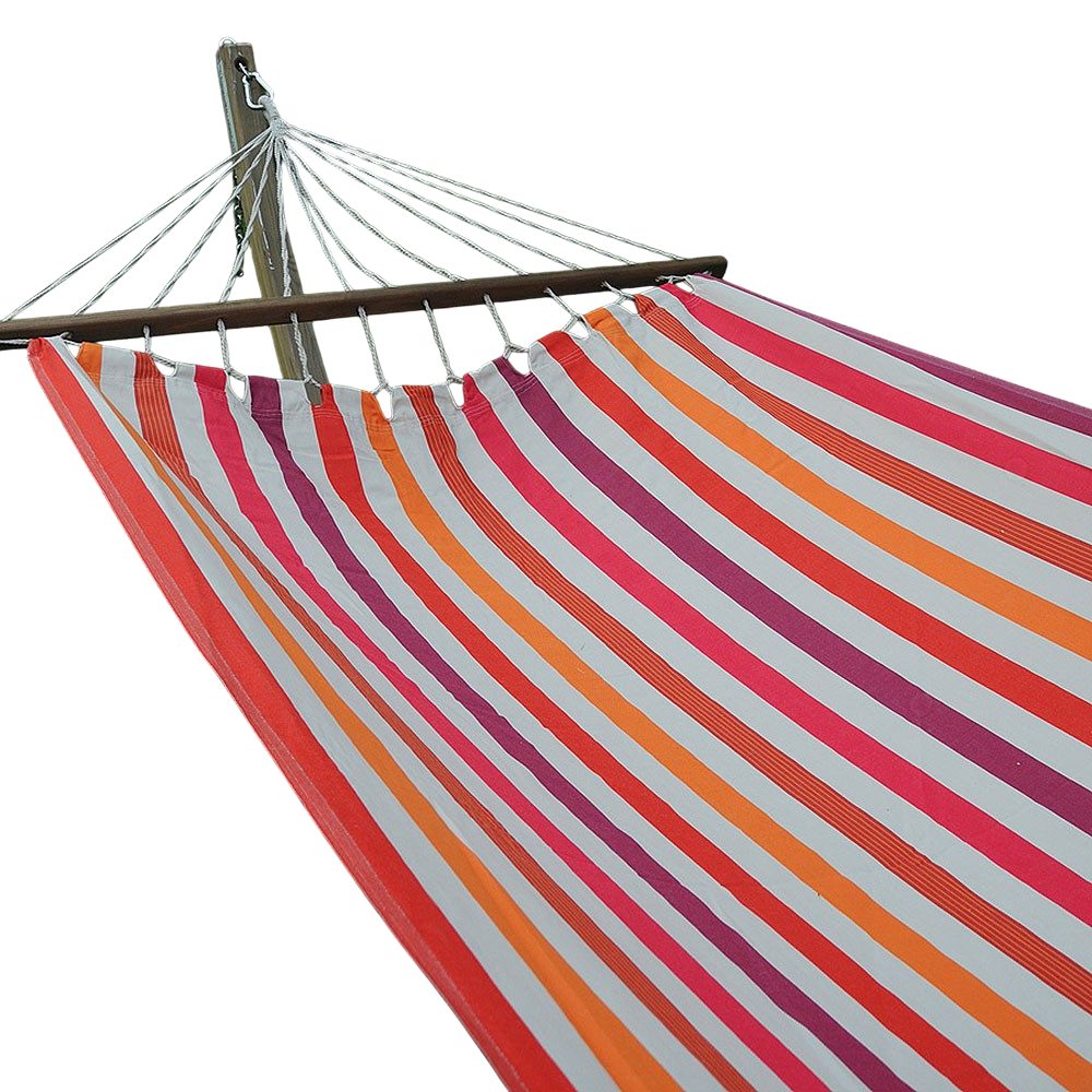 Stabhängematte Stabhängematte Christina mit XL Spreizstab 130 cm 100% Baumwolle