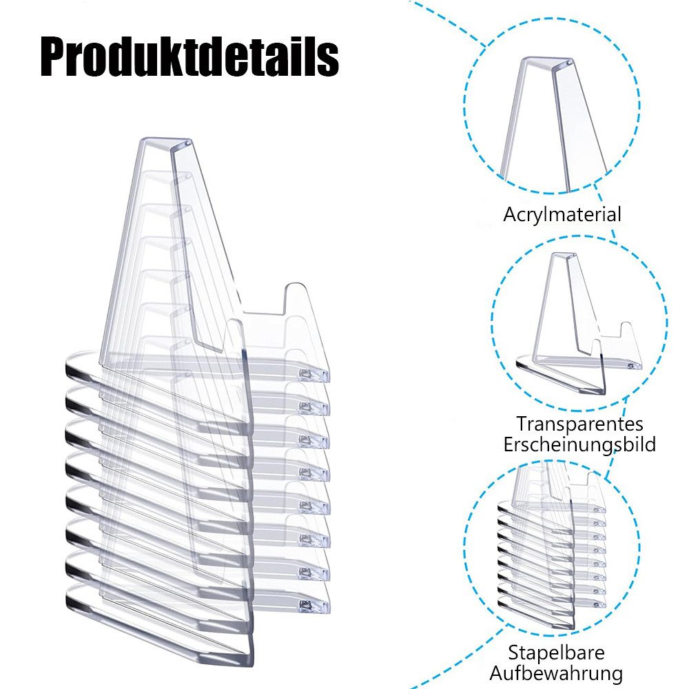 TUWENA Tischkartenhalter 24 Stück Acryl Kartenständer, Mini Transparenter Staffelei Halter, (24-tlg), Kartenständer für Münzen, Taschenuhren, Medaillen, Karten, Bilder