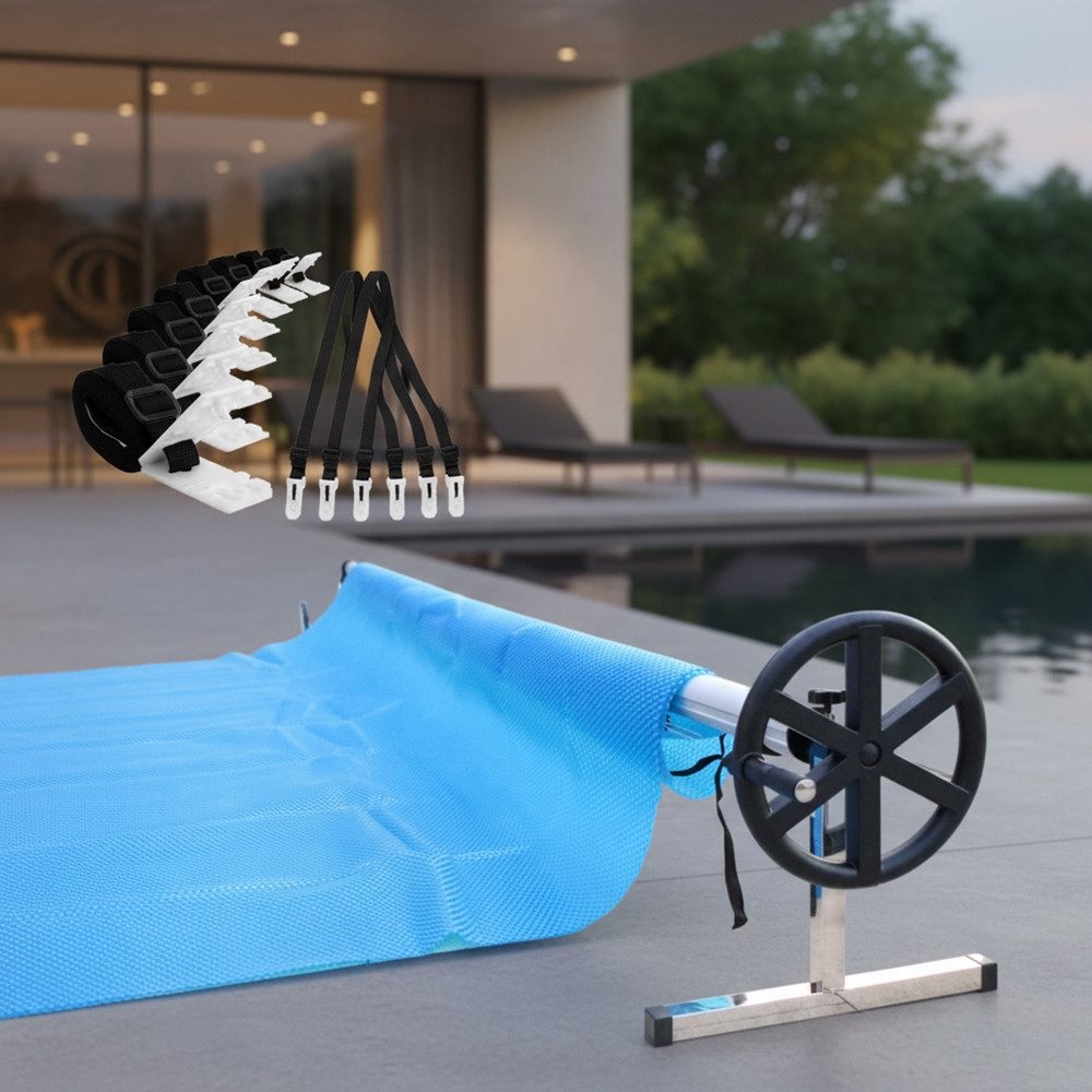 Melko Poolverdeck Aufrollvorrichtung Pool Plane Solarfolie Solarplane Poolabdeckung, (Stück), Stufenlose Größenverstellung