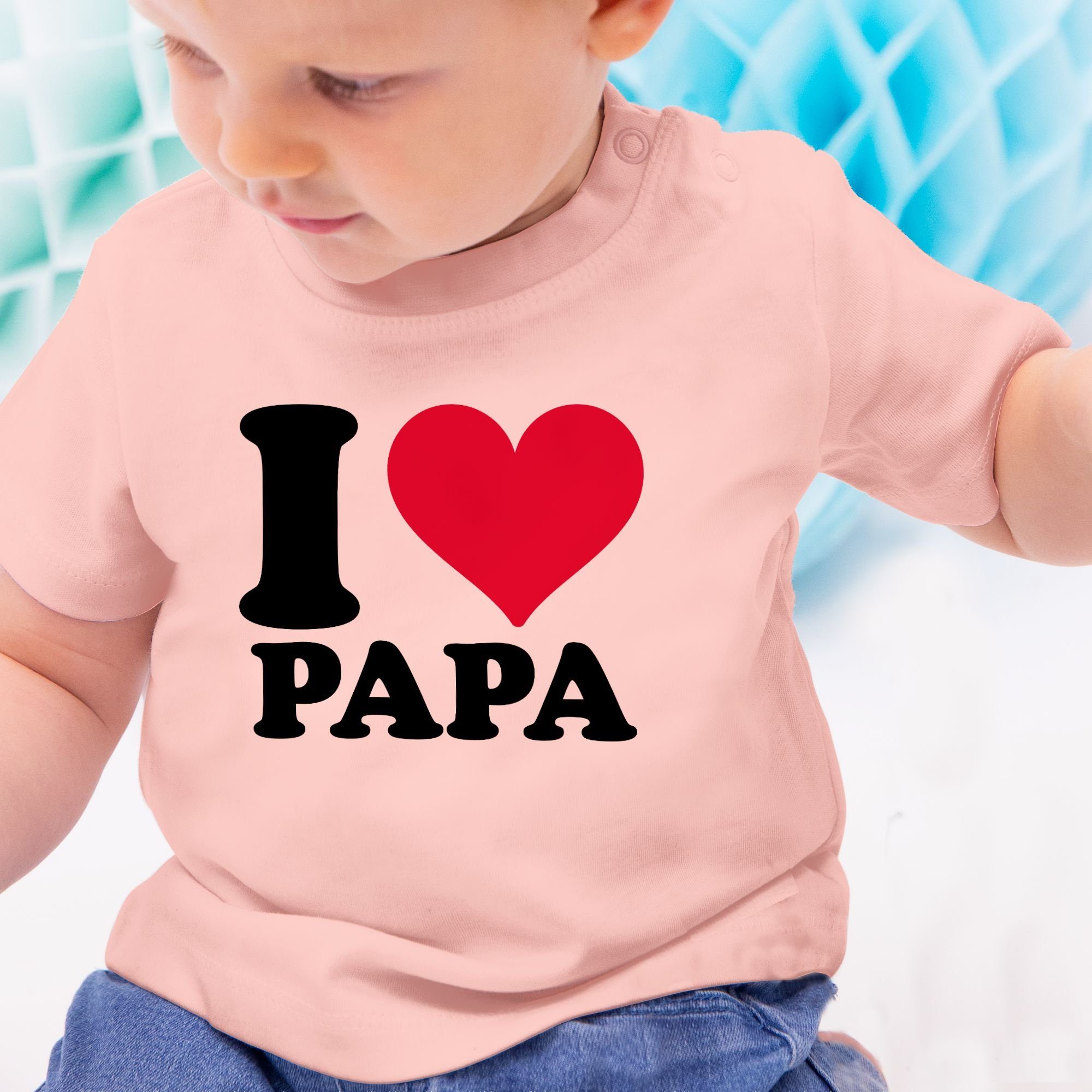 3 Vatertag T-Shirt Shirtracer Baby Papa Geschenk Babyrosa Love I