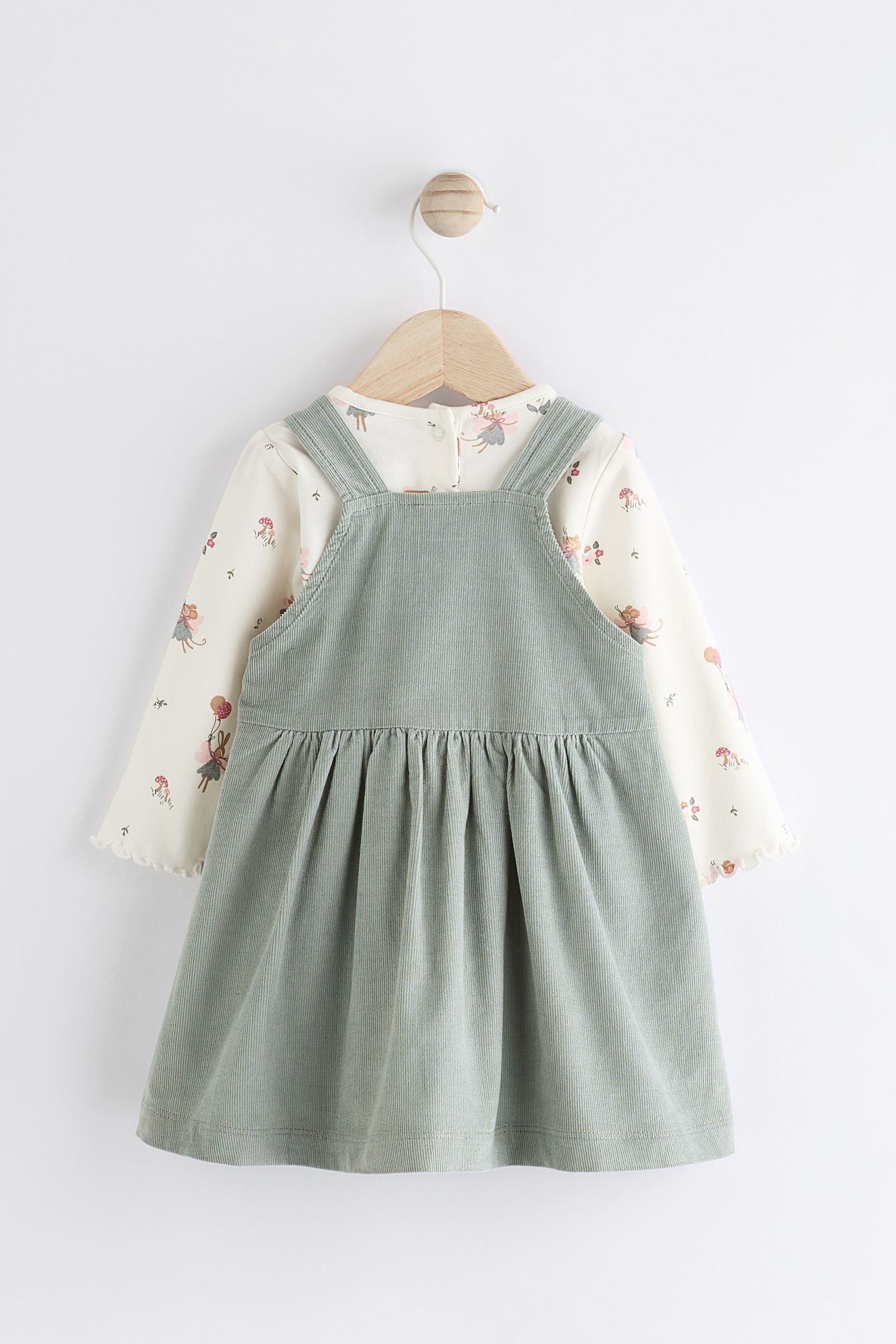 Next Latzkleid Baby Cord-Trägerkleid mit Strumpfhose (3-tlg)