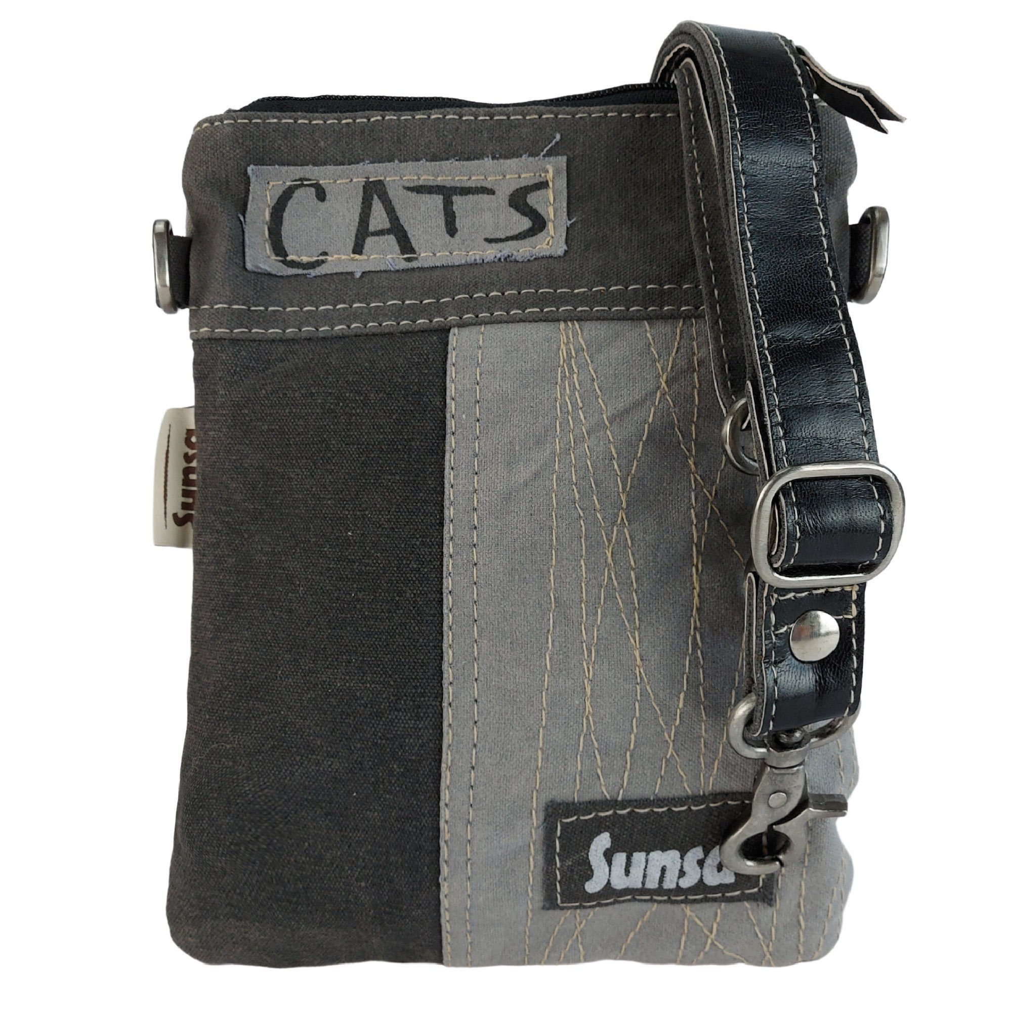 Sunsa Umhängetasche Crossbody Tasche mit Katzen Motiv Umhängetasche Tasche aus Canvas, Katzen Motiv