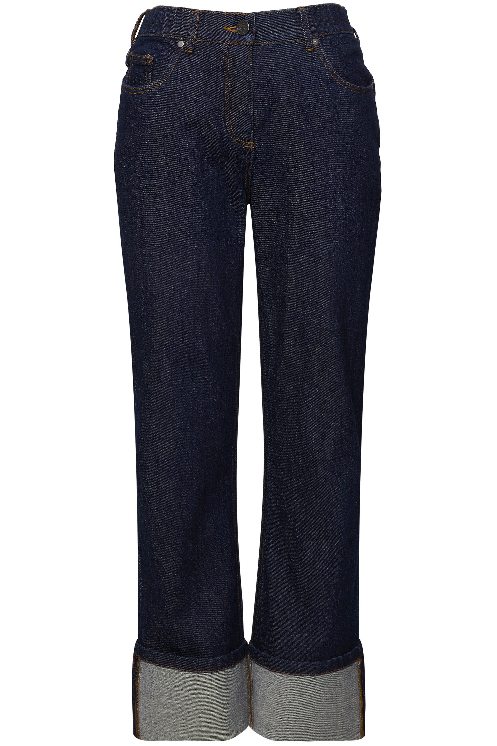 Regular-fit-Jeans Jeans Mary weites Bein Saumumschlag Stretchdenim