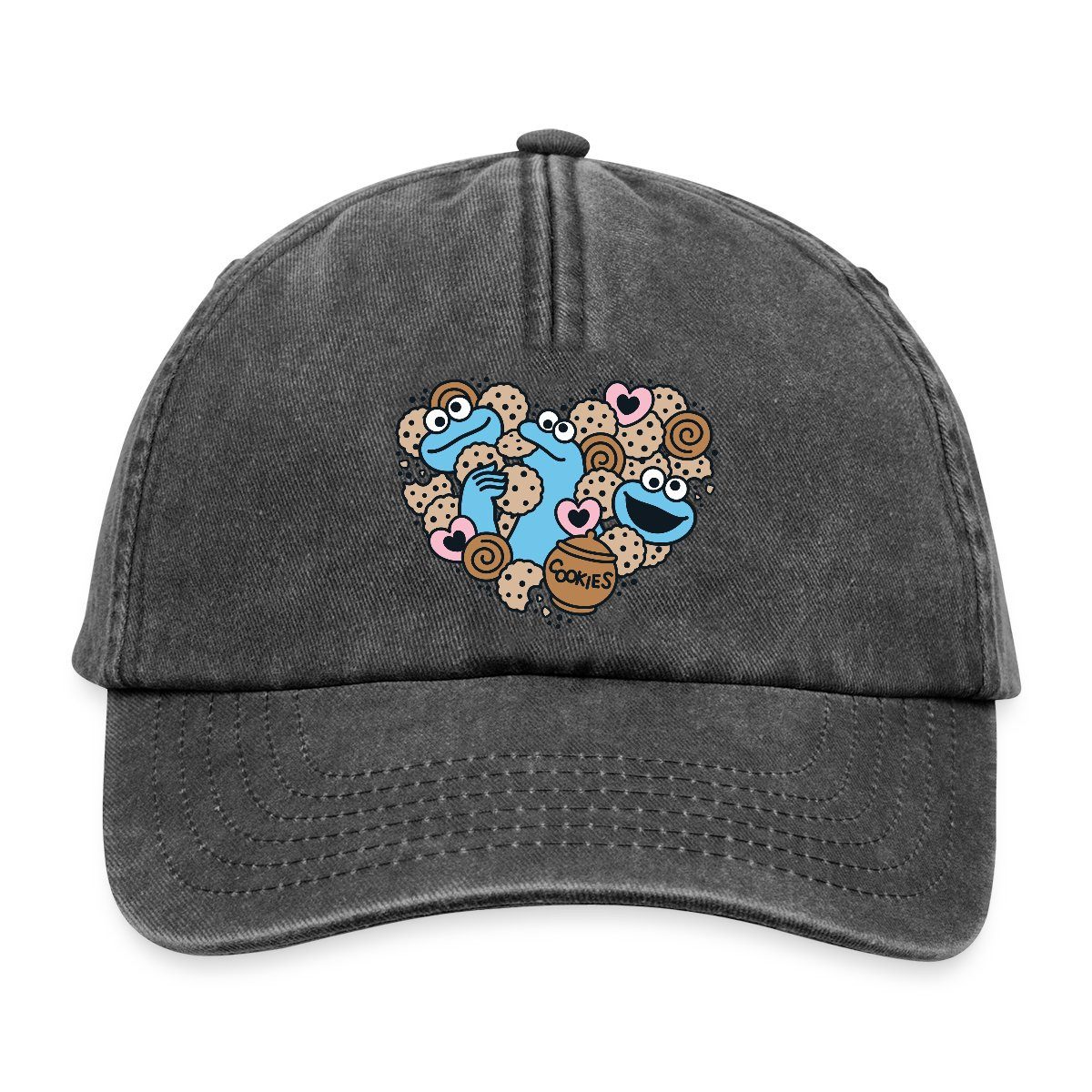 Baseball Cap Sesamstraße Herz Mit Krümelmonster Vintage Cap