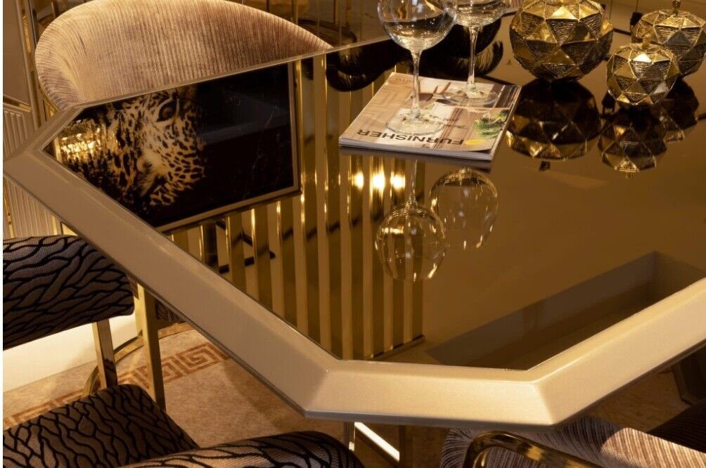 Esszimmer Esstisch JVmoebel Luxus Design Tisch Esstisch Möbel Gold Tische Design Metall