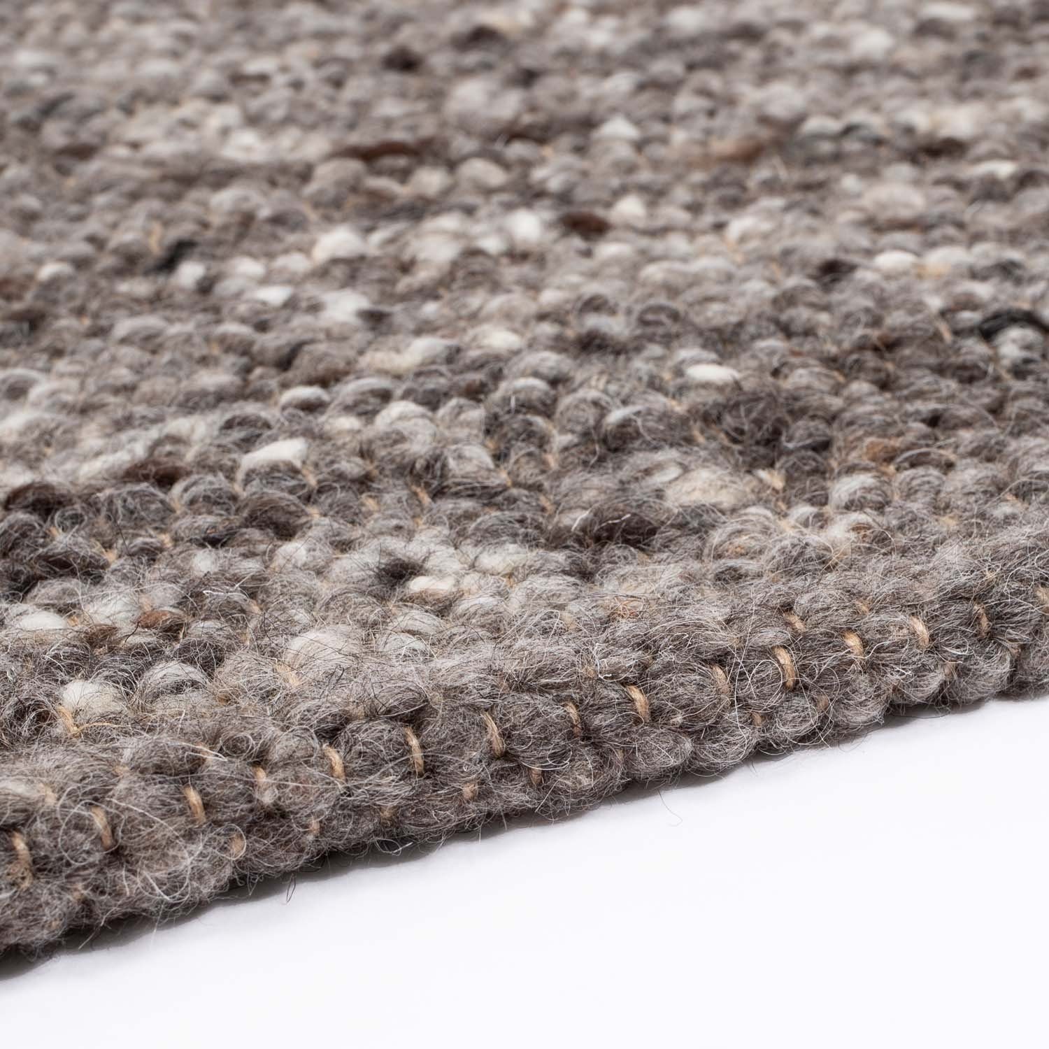 TaCa Home Wollteppich Handweb Woll-Teppich Neuseeland, rechteckig, Höhe: 10 mm, Grau Multi - 70 x 130 cm – Bild 5 von 5