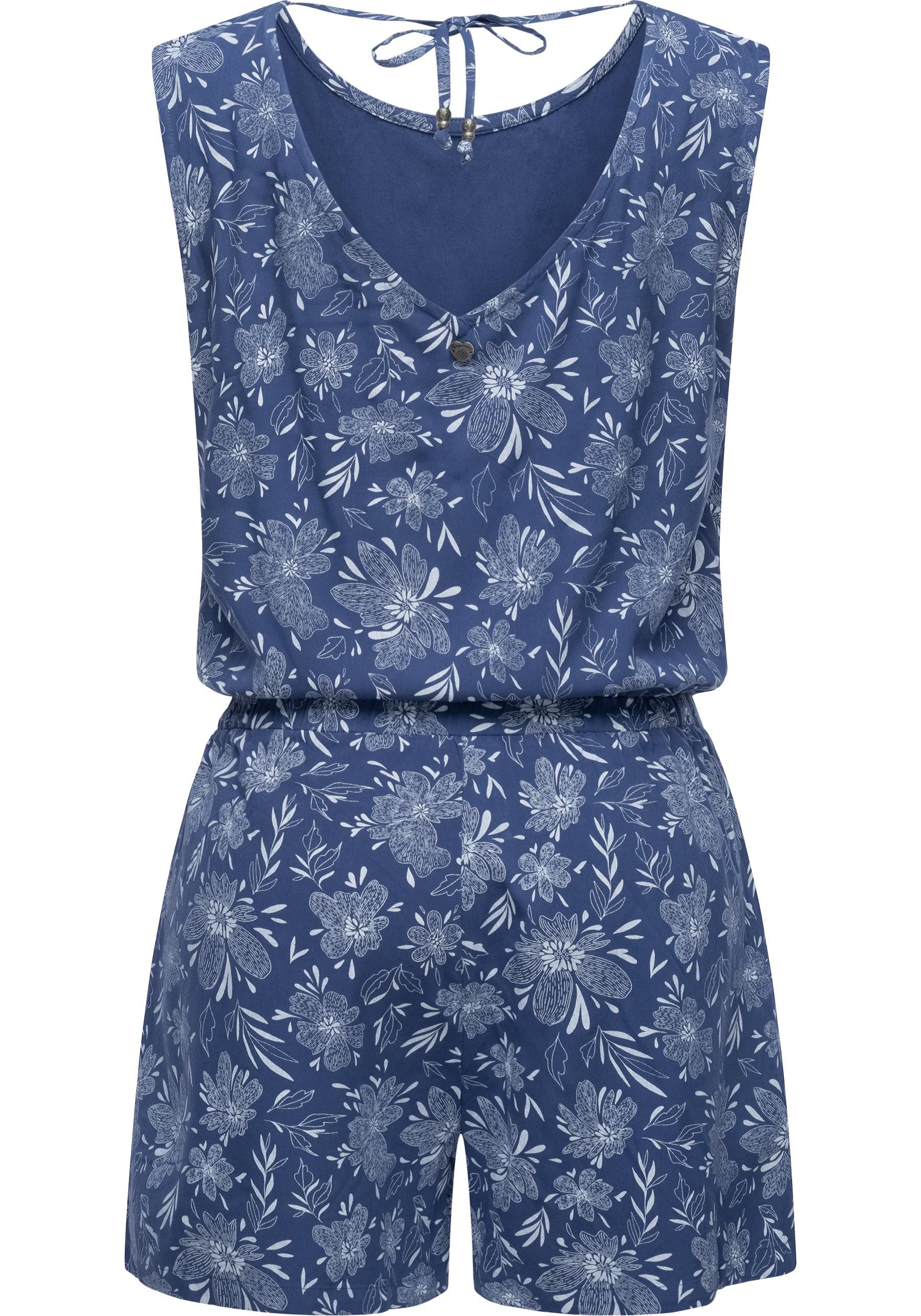 Ragwear Jumpsuit Zella schicker, kurzer Damen Overall mit floralem Print