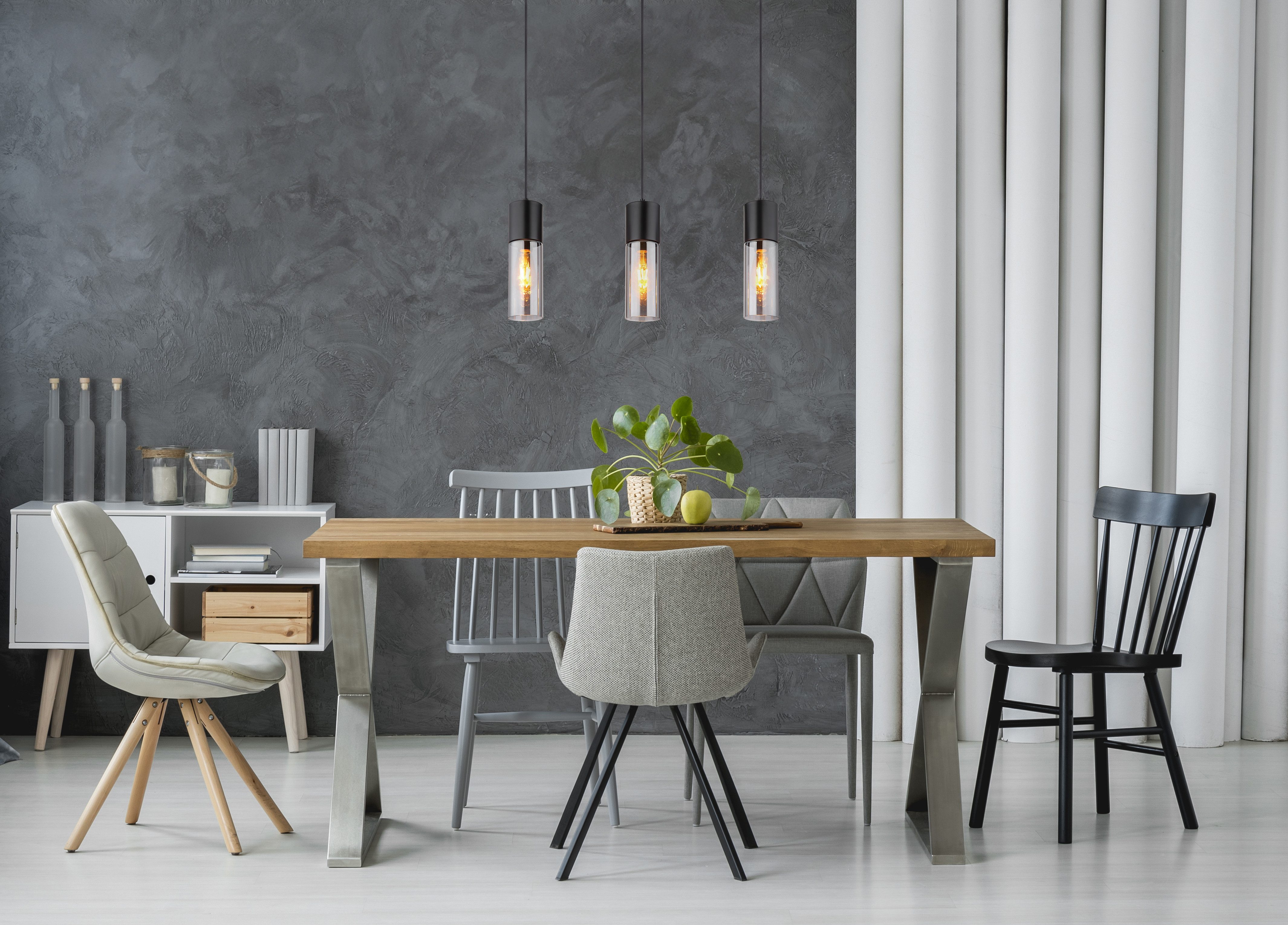 GLOBO LIGHTING Hängeleuchte ANNIKA, ohne Leuchtmittel, Hängelampe/Pendelleuchte/Esszimmer/Wohnzimmer/Esstisch