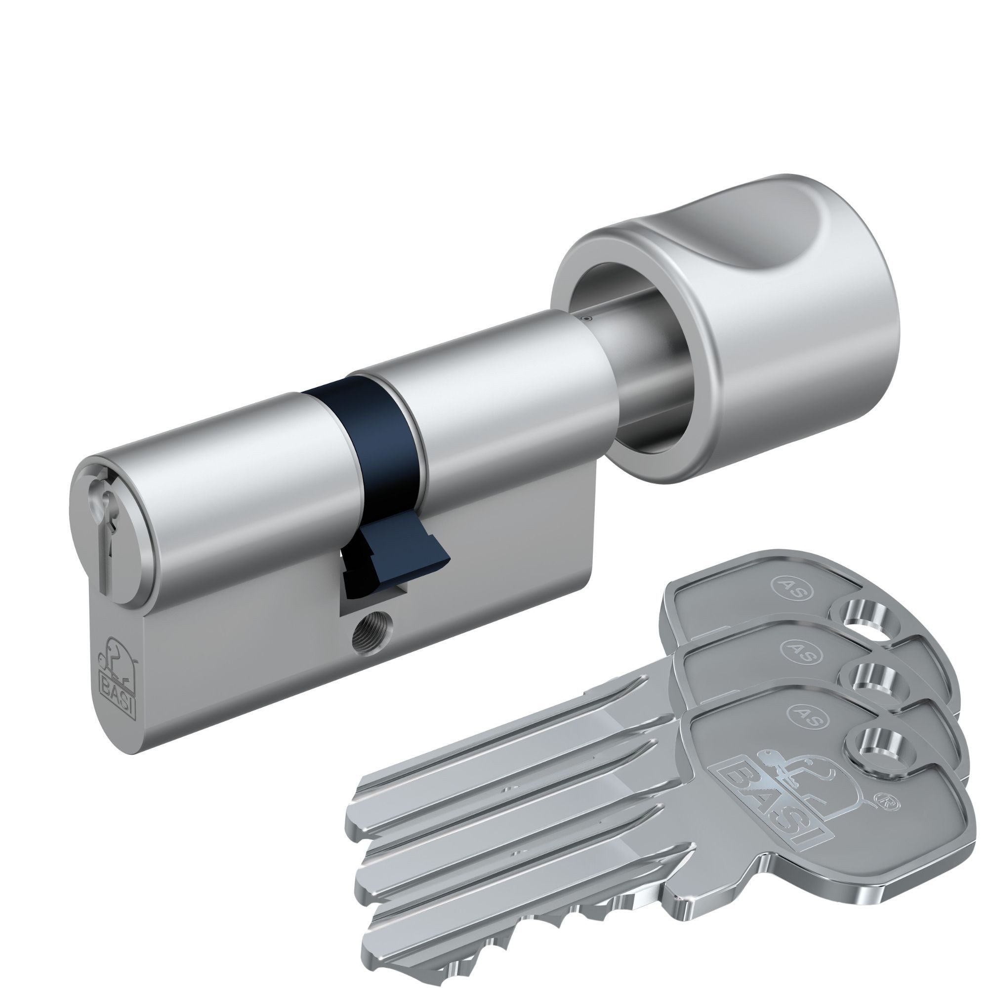 BASI Zusatzschlüssel AS, Gleichschließend, Längen frei kombinierbar, (Packung, 1-St), Knaufzylinder K30/30 mm, K = Knaufseite Innen 30 mm, 3 Schlüssel