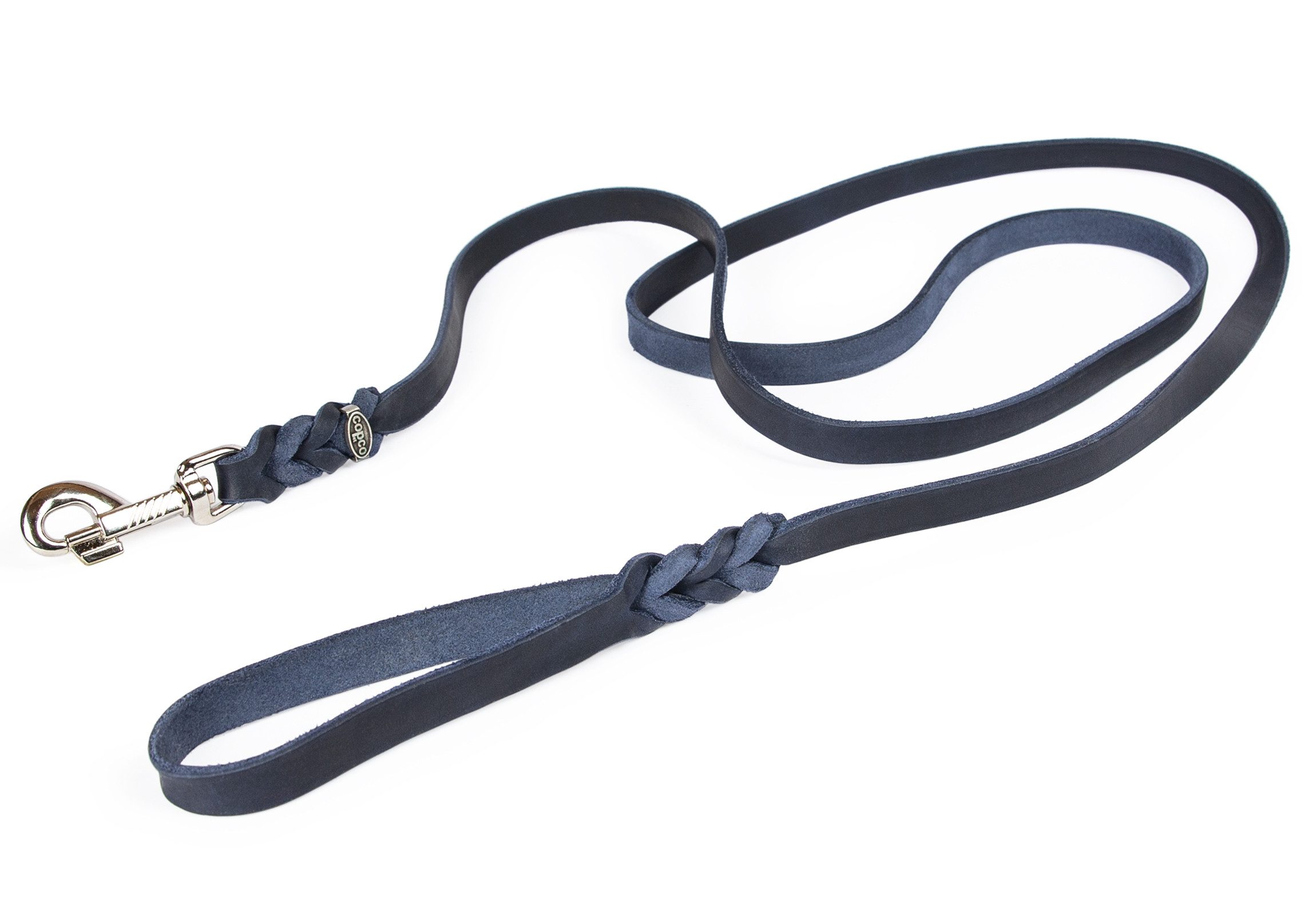 CopcoPet Hundeleine Fettlederleine mit Handschlaufe, Leder