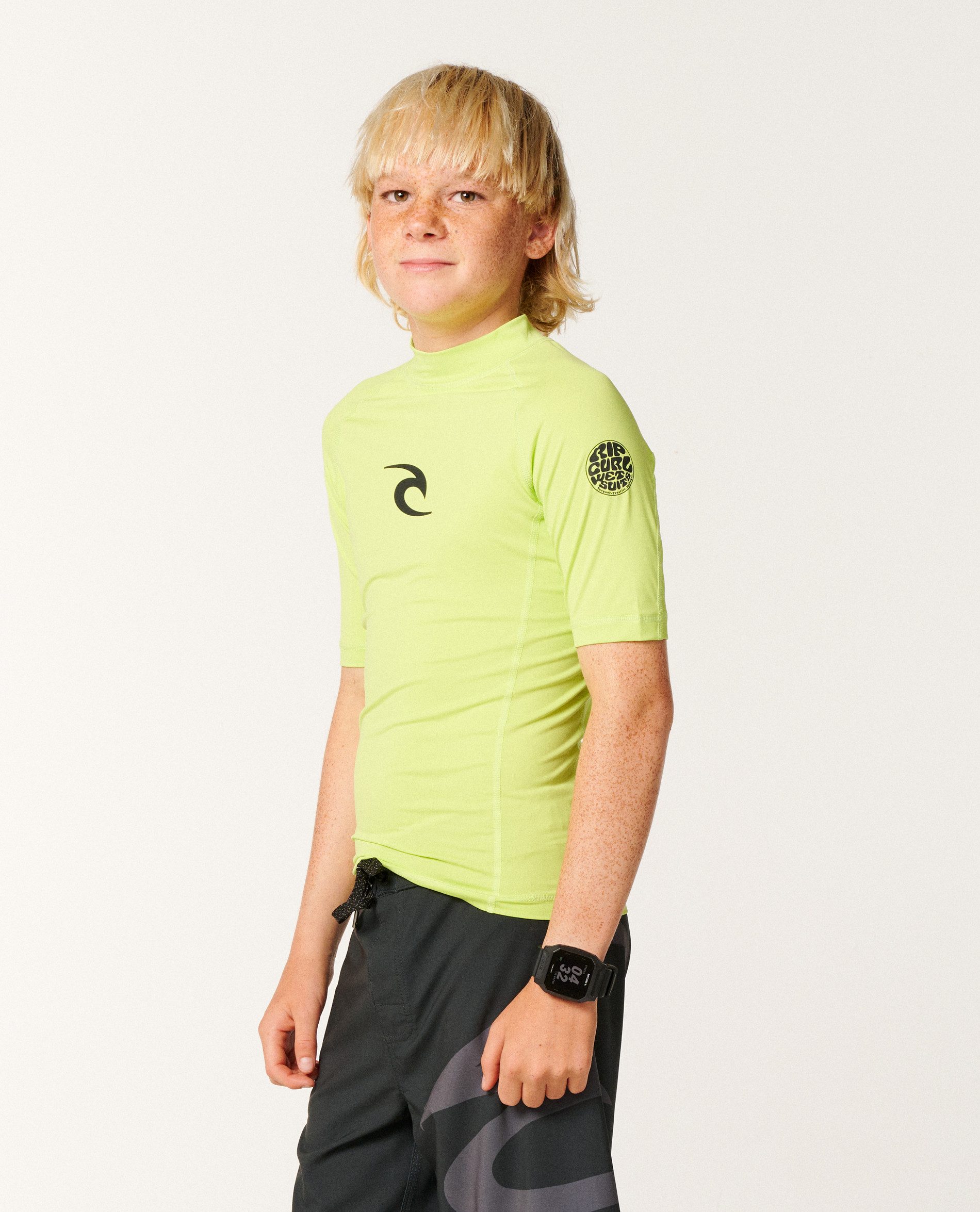 Rip Curl Rash Guard Waves UPF Short Sleeve Rash Giard