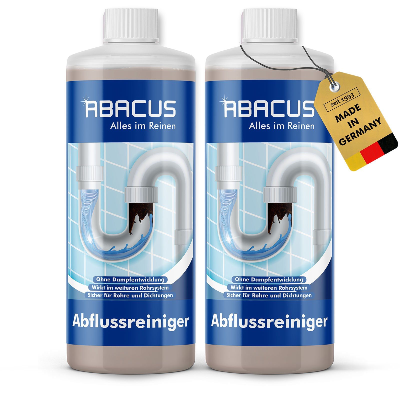 Abflussfrei Rohre ABACUS Abflussreiniger, sogar und stehendem (Sicher bei hartnäckigste [- Rohrreiniger, Wirkt für Rohrreiniger Löst Verstopfungen) Rohrfrei, Dichtungen, Wasser