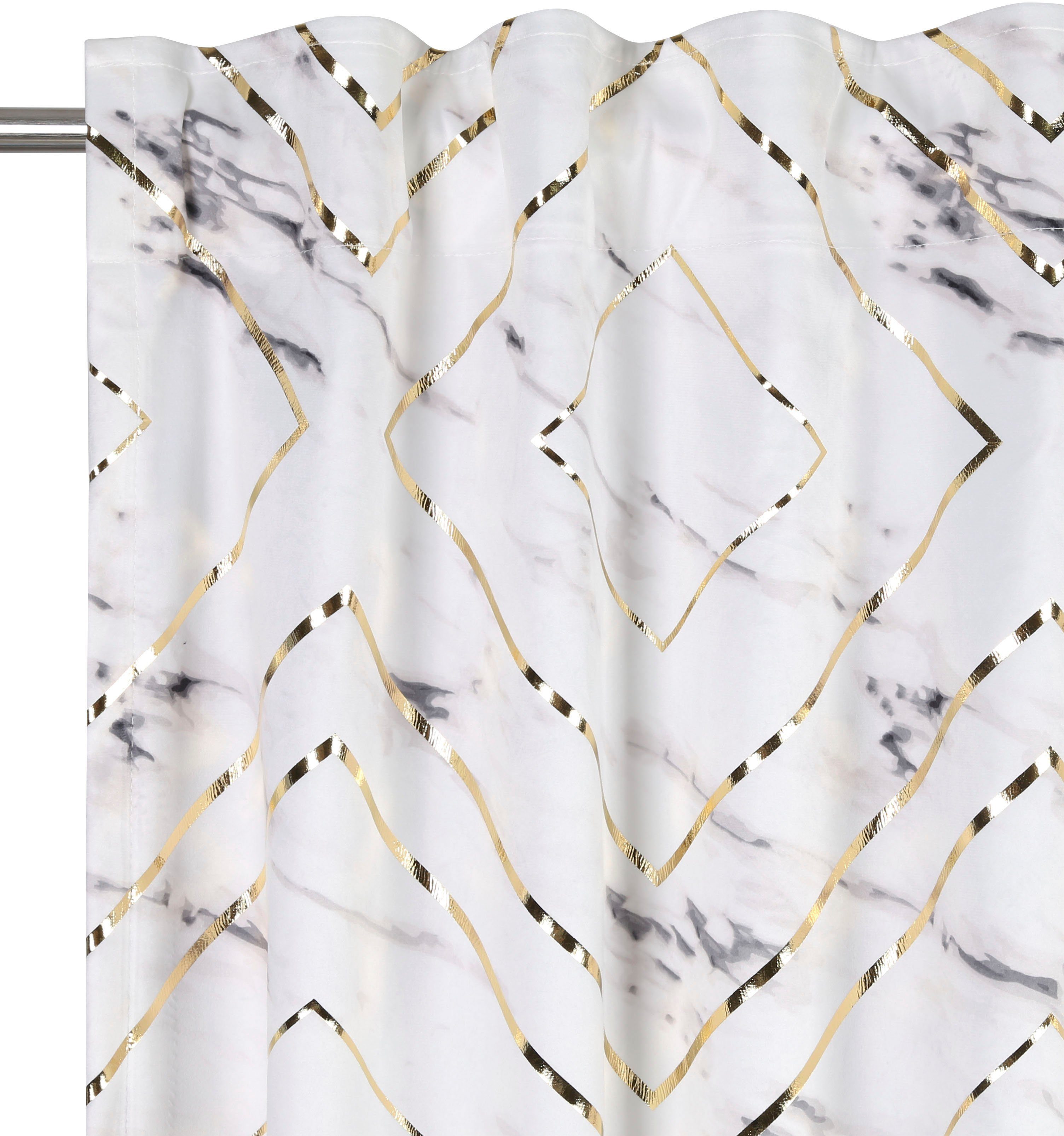St), Lerina, Vorhang blickdicht, Leonique, (1 Multifunktionsband bedruckt, verschiedene mit Größen Foliendruck