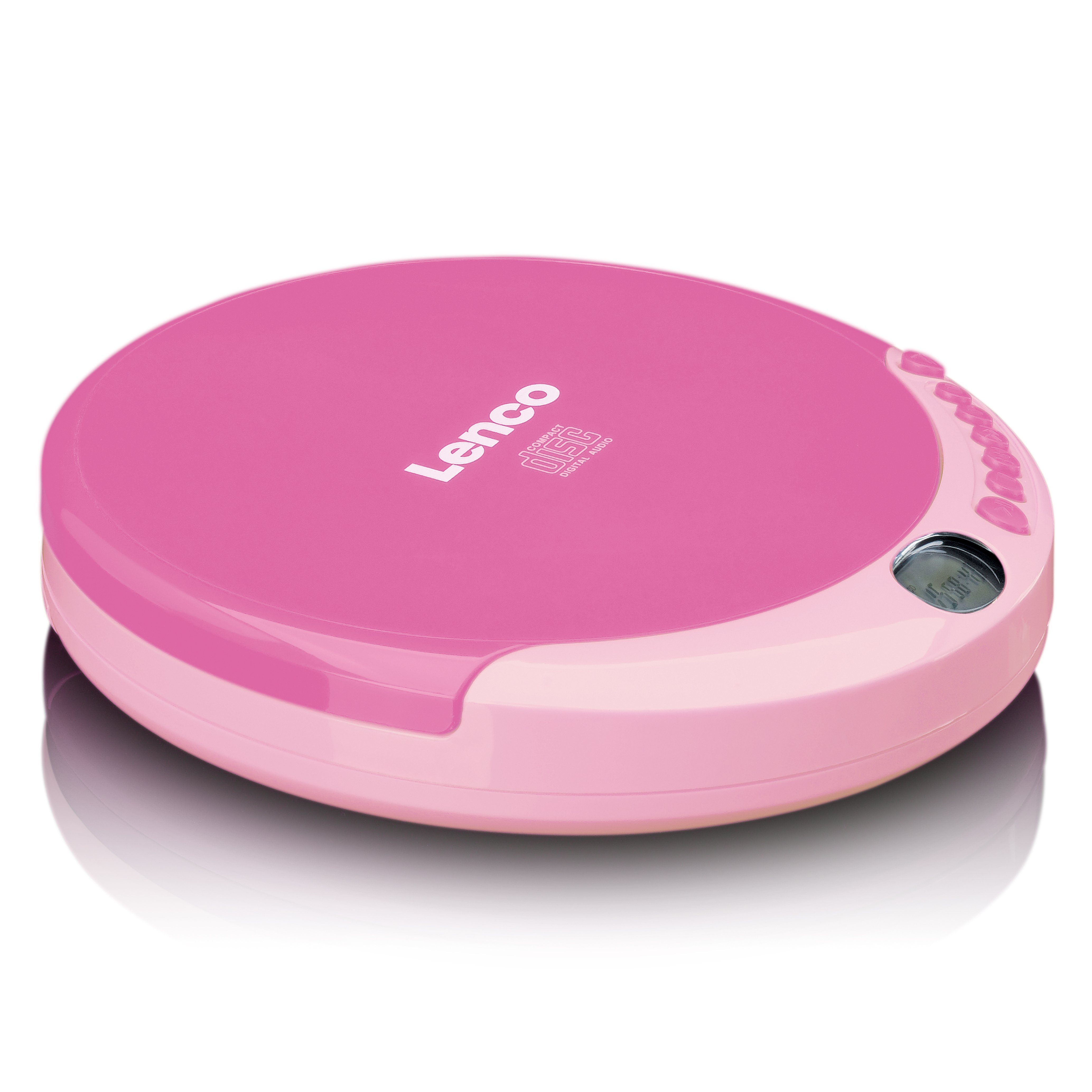 Lenco CD-011PK CD-Player (Tragbarer CD-Spieler, LCD, inkl. Kopfhörer & USB-Kabel)