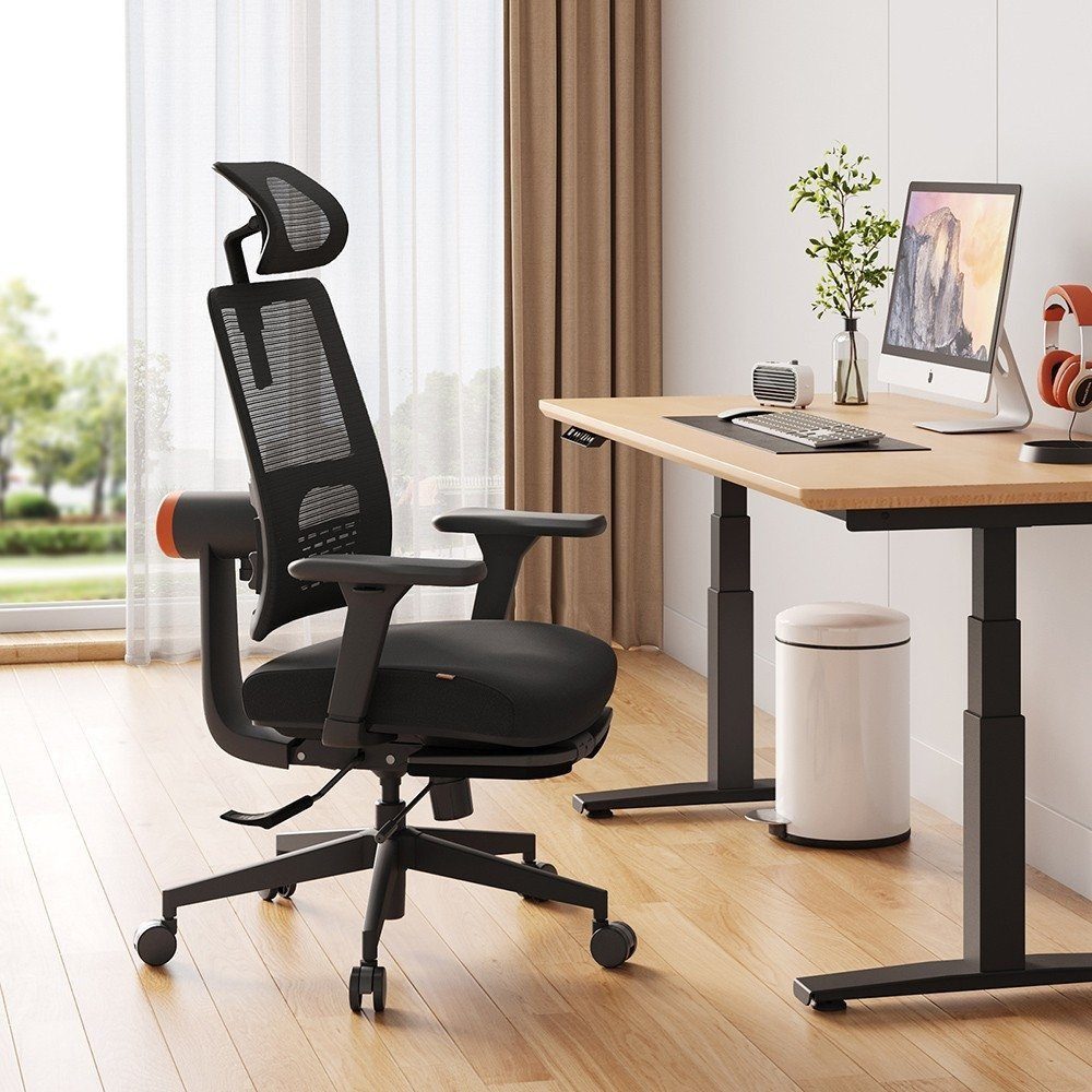 NEWTRAL Drehstuhl MagicH-BP Ergonomischer Bürostuhl, Gaming-Stuhl, klappbare Fußstütze, 4D-Armlehnen, Verstellbare Kopfstütze
