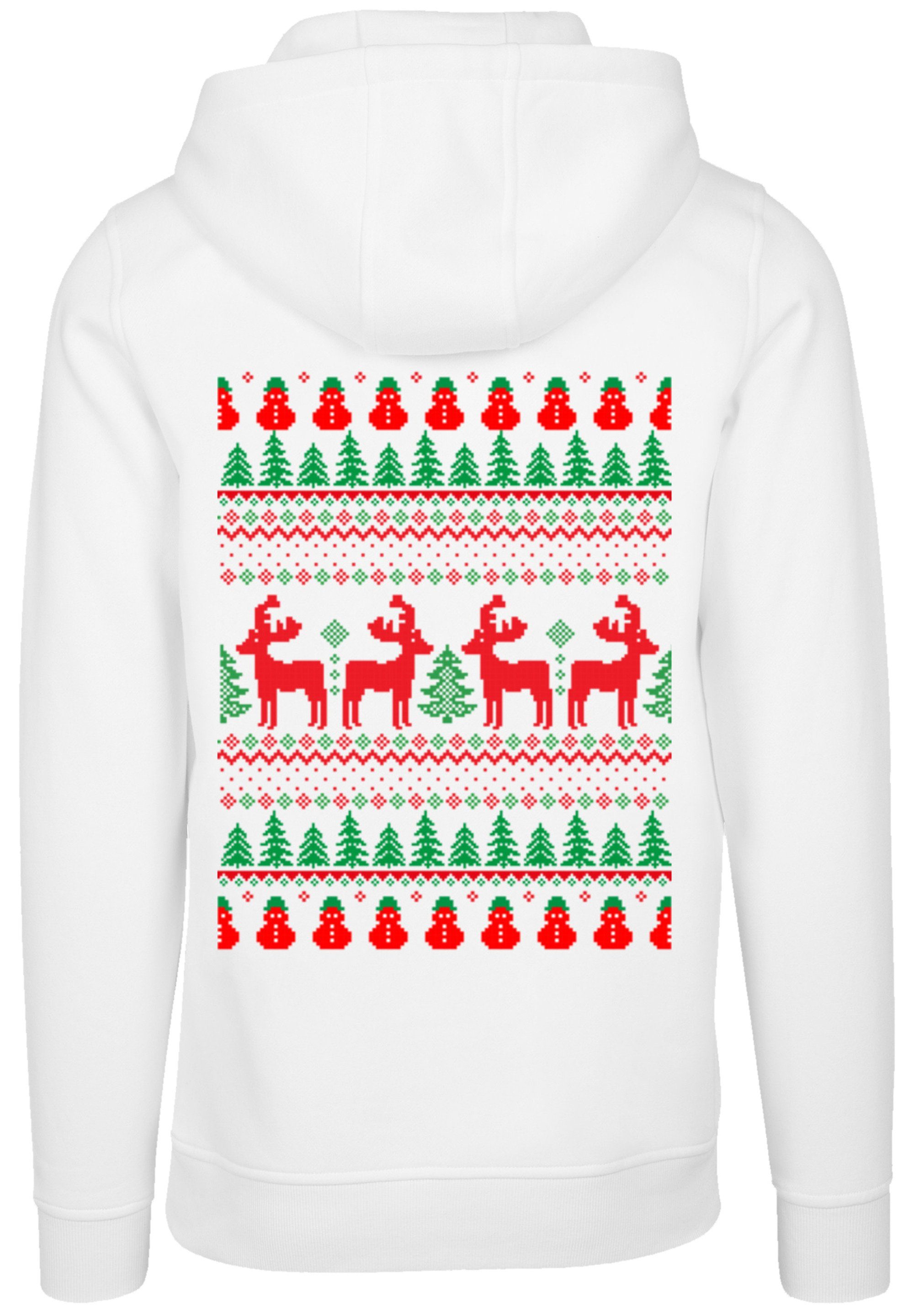 Weihnachten, Weihnachten Hoodie Premium Reindeers Geschenk Qualität, F4NT4STIC Christmas weiß