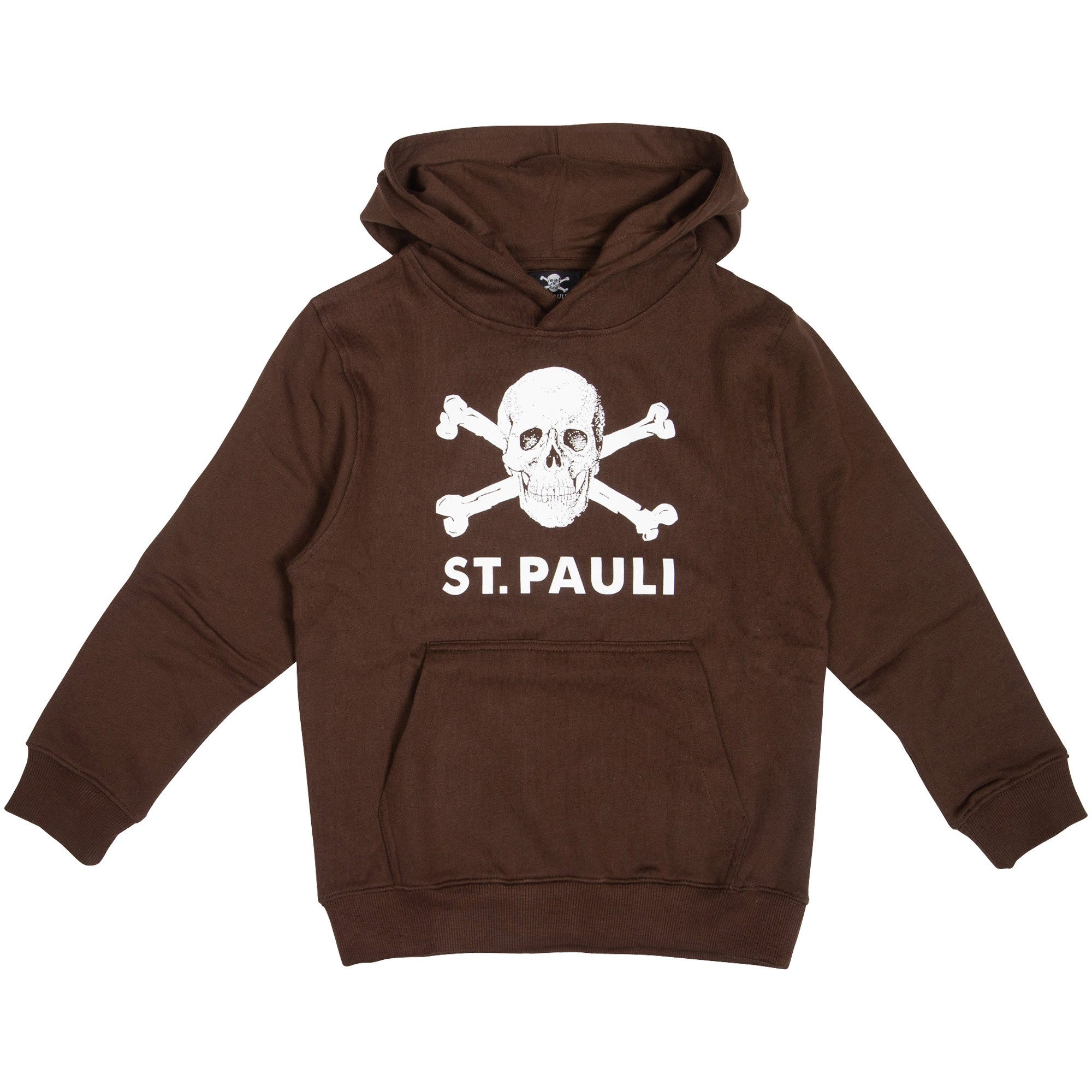 FC St. Pauli Kapuzenpullover Kinder Hoodie Totenkopf Groß (Braun)