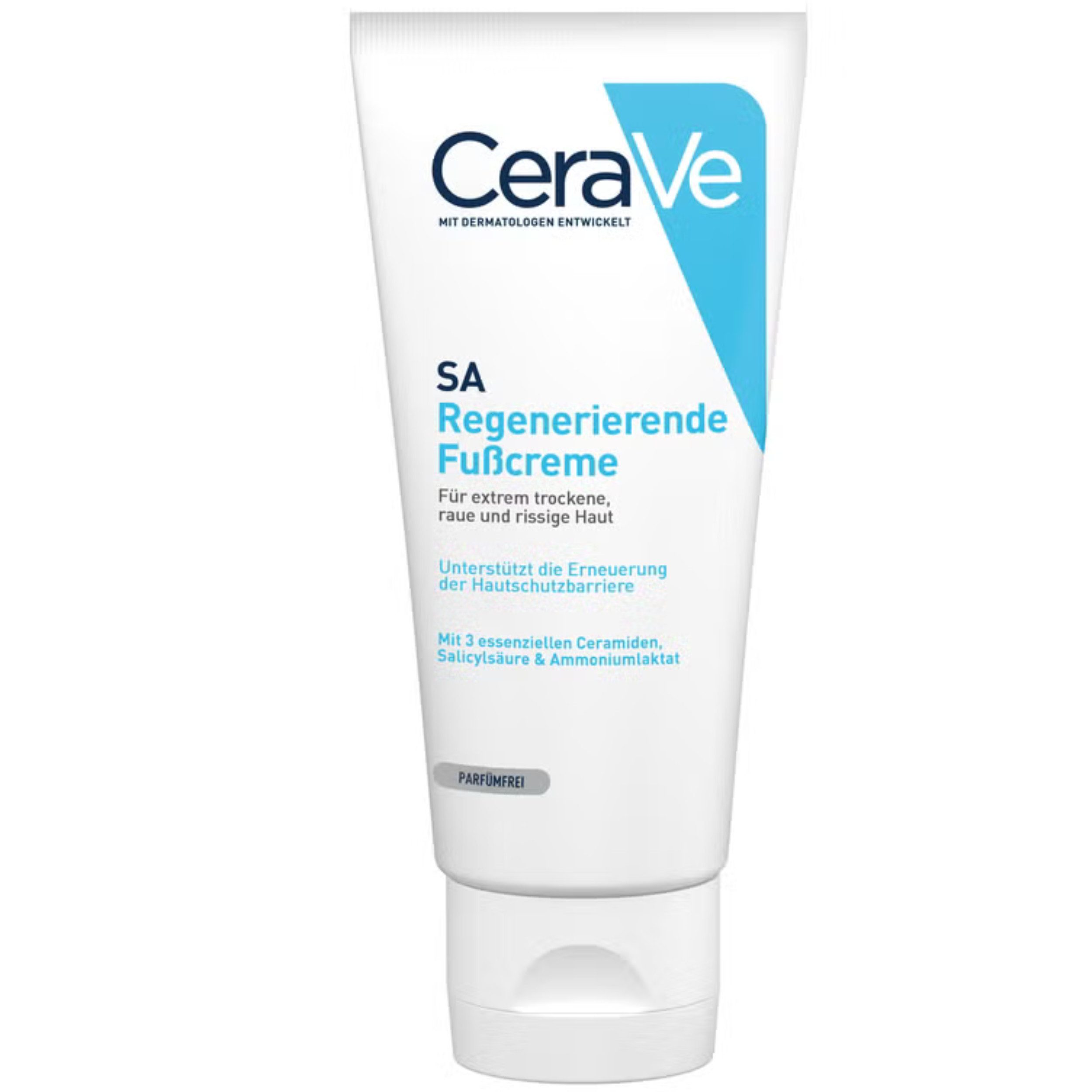 CeraVe Feuchtigkeitscreme Regeneriende Fusscreme 88ml, Regenerierende Fußcreme mit Ceramiden gegen raue Haut