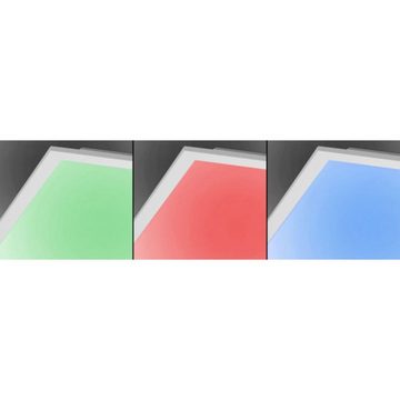 Paul Neuhaus Aufbauleuchte LED Panel Deckenleuchte 20W Silber Fernbedienung Farbwechsel Dimmbar