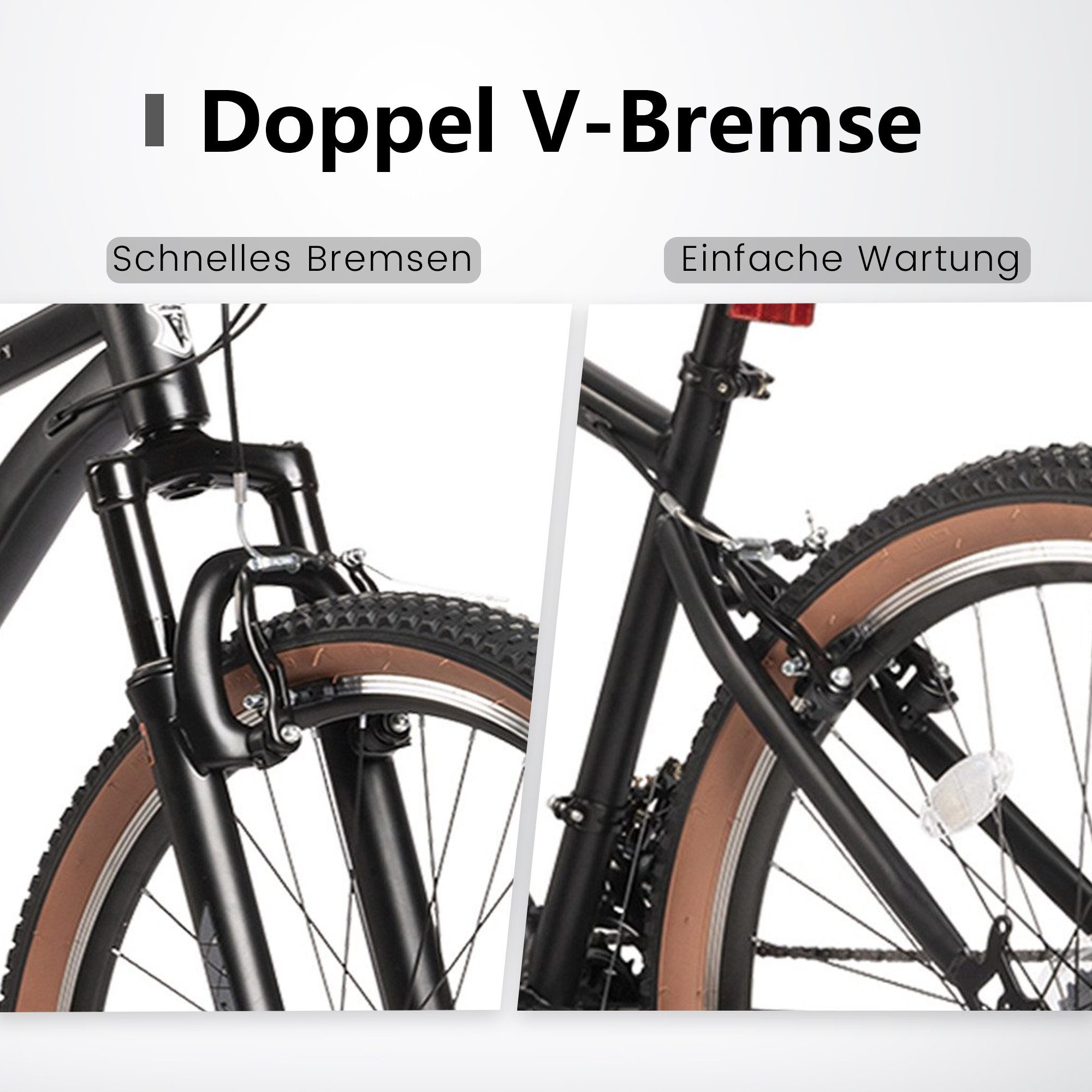 Velors Mountainbike 26 27.5 29 Zoll Fahrrad für Herren Damen, Mädchen und Jungen, 21 Gang, Kettenschaltung, (V-Bremse, Federgabel), Hochwertiger Rahmen, MTB Hardtail Fahrrad Bike, Jugendfahrrad