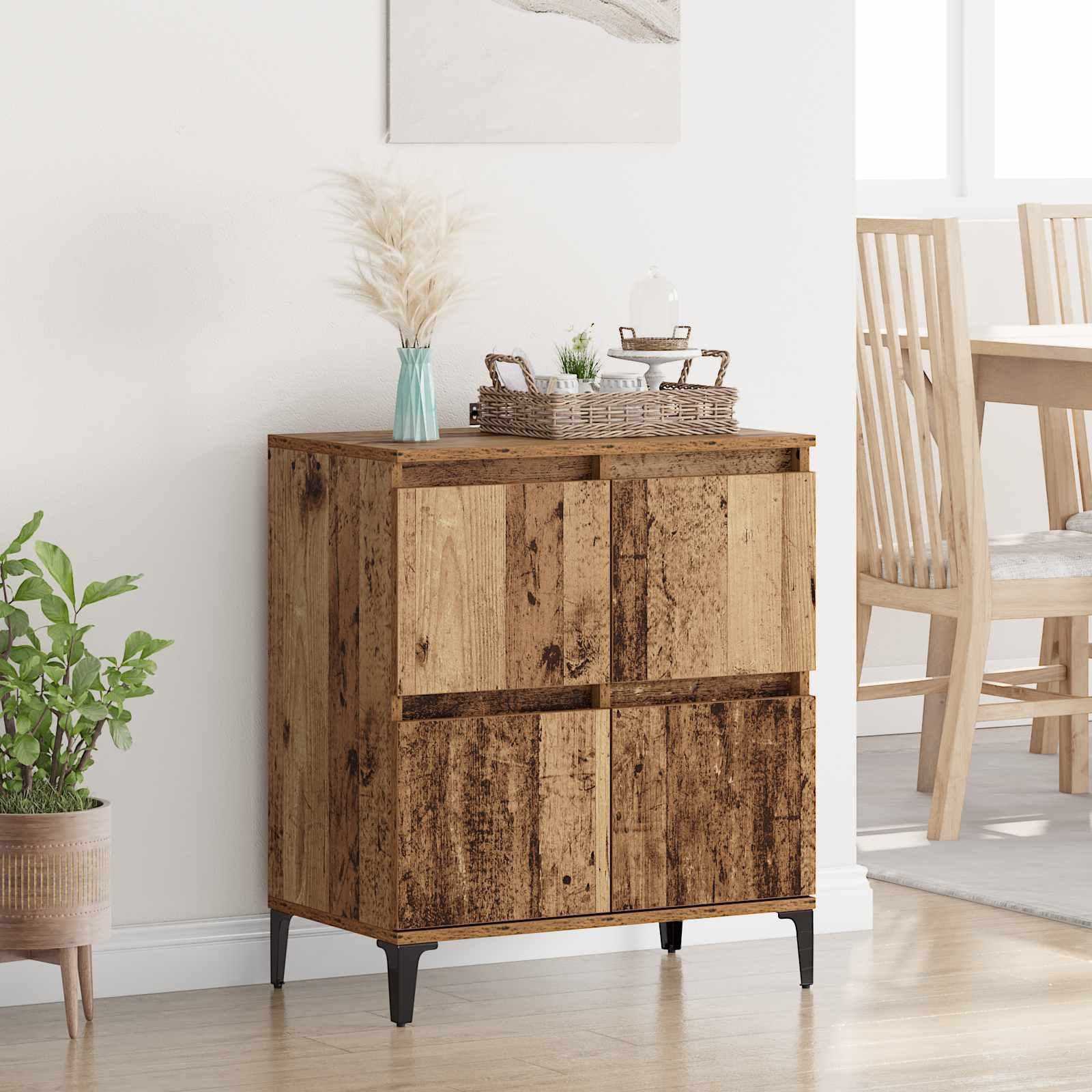 vidaXL Sideboard Sideboard Altholz 60 x 35 x 70 cm Verbundholz und Eisen (1 St)
