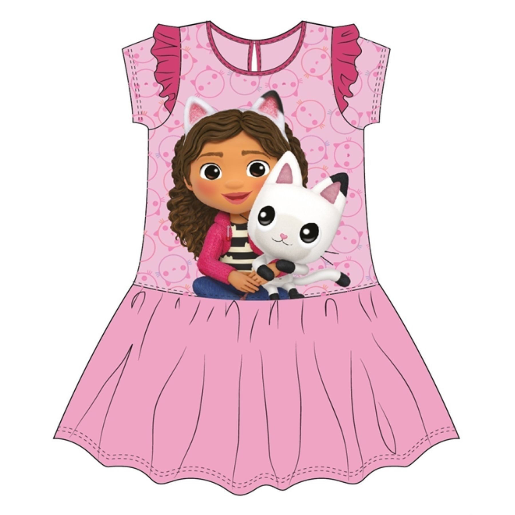 Gabby's Dollhouse Midikleid Baumwolle Sommerkleid & Freizeitkleid für Mädchen