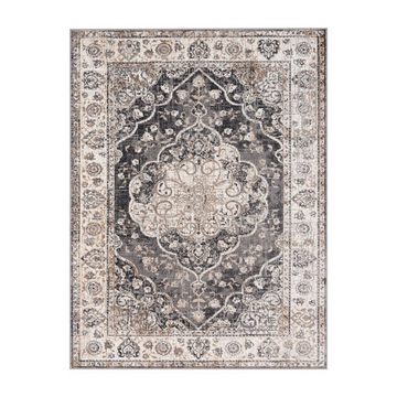 Teppich Wohnzimmerteppich Kurzflor Mit Umrandung Mandala Style, TT Home, Läufer, Höhe: 12 mm