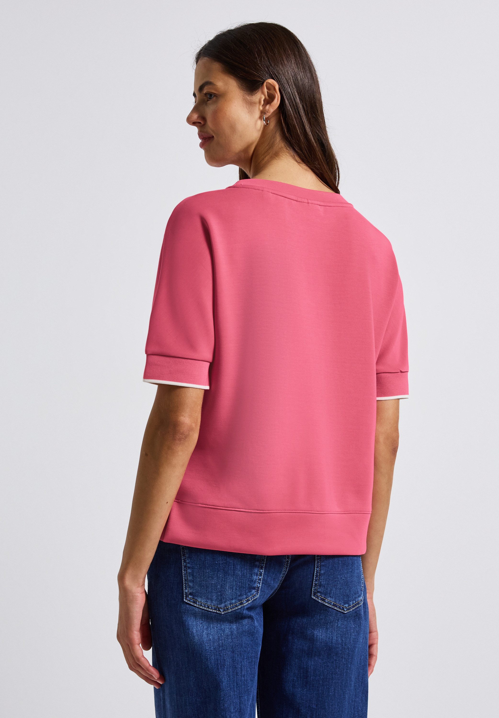 STREET ONE T-Shirt im Silk-Look, mit Rundhals, halbarm günstig online kaufen