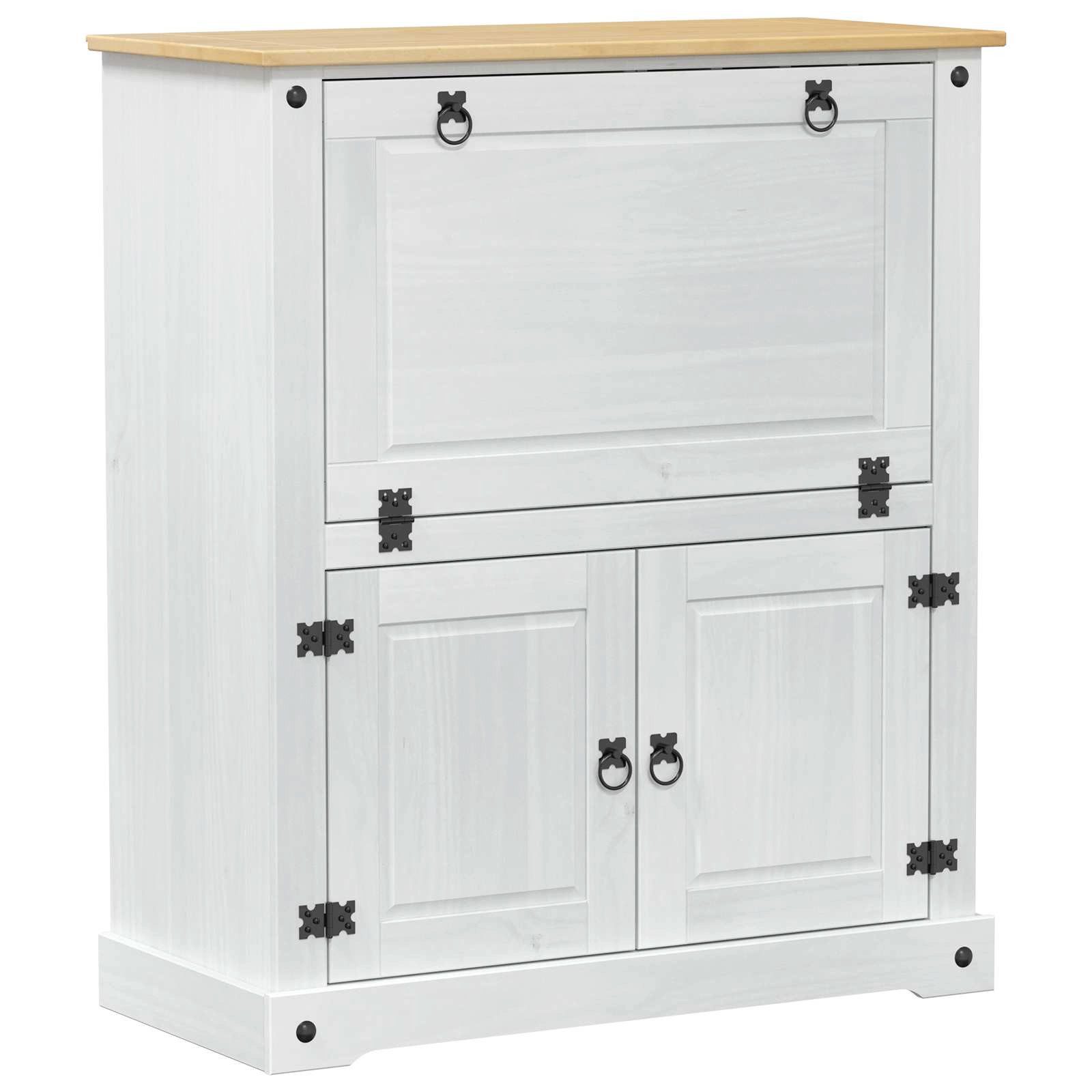 vidaXL Barschrank 97 x 45 x 114 cm Bar Barschrank Bartheke Weiß 97x45x114 cm Massives Ki