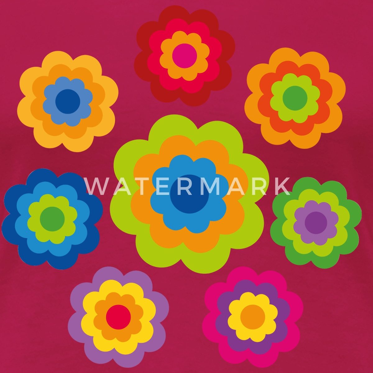 Spreadshirt T-Shirt 70er Jahre Hippie Flower günstig online kaufen