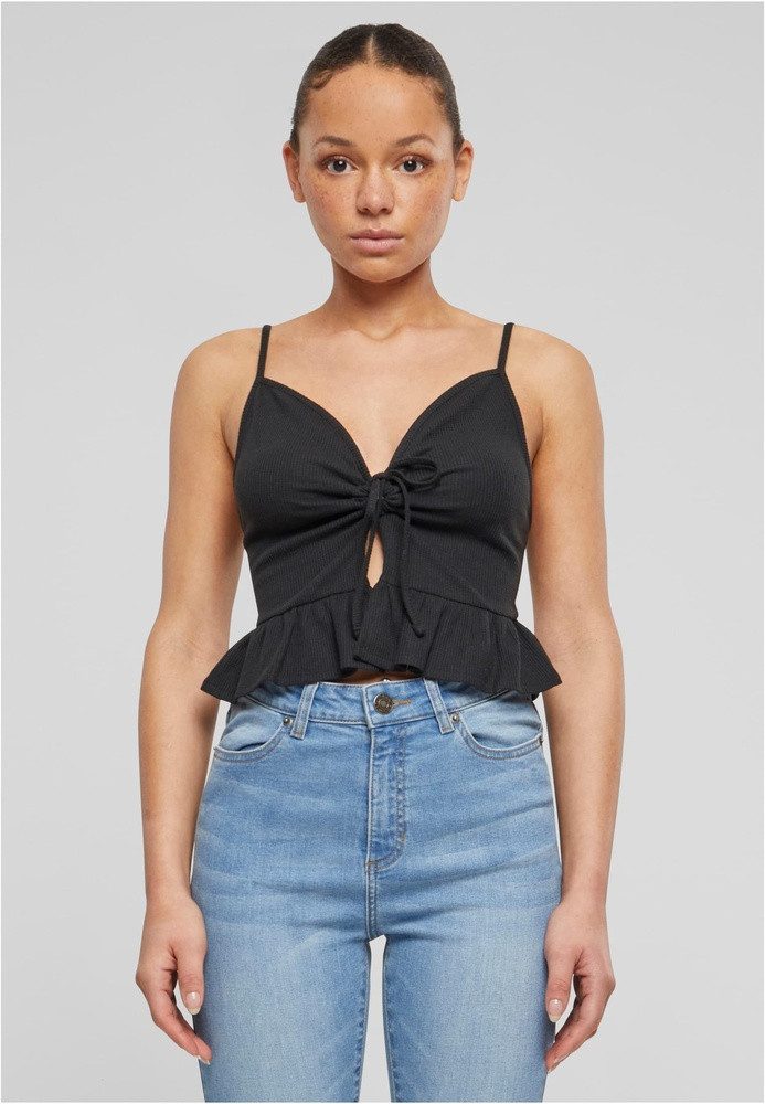 URBAN CLASSICS T-Shirt Ladies Waffle Pique Ruffle Top 