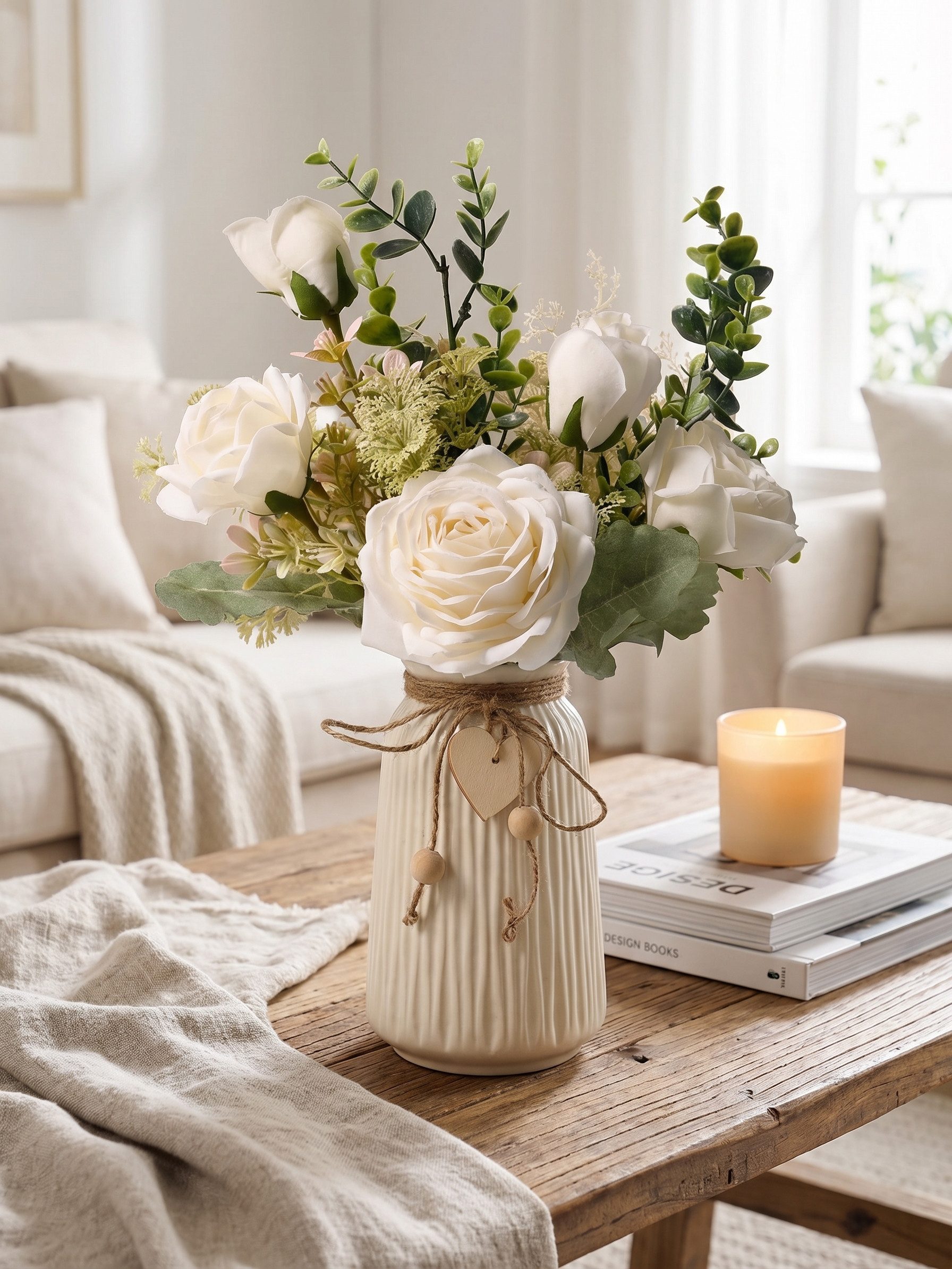Kunstblumenstrauß Kunstblumen Deko Set künstlicher Blumenstrauß, Fanci Home, – modern realistisch pflegefrei Wohnzimmer