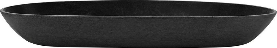 ECOPOTS Blumentopfuntersetzer SAUCER OVAL Dark Grey, BxTxH: 11,7x11,7x3 cm