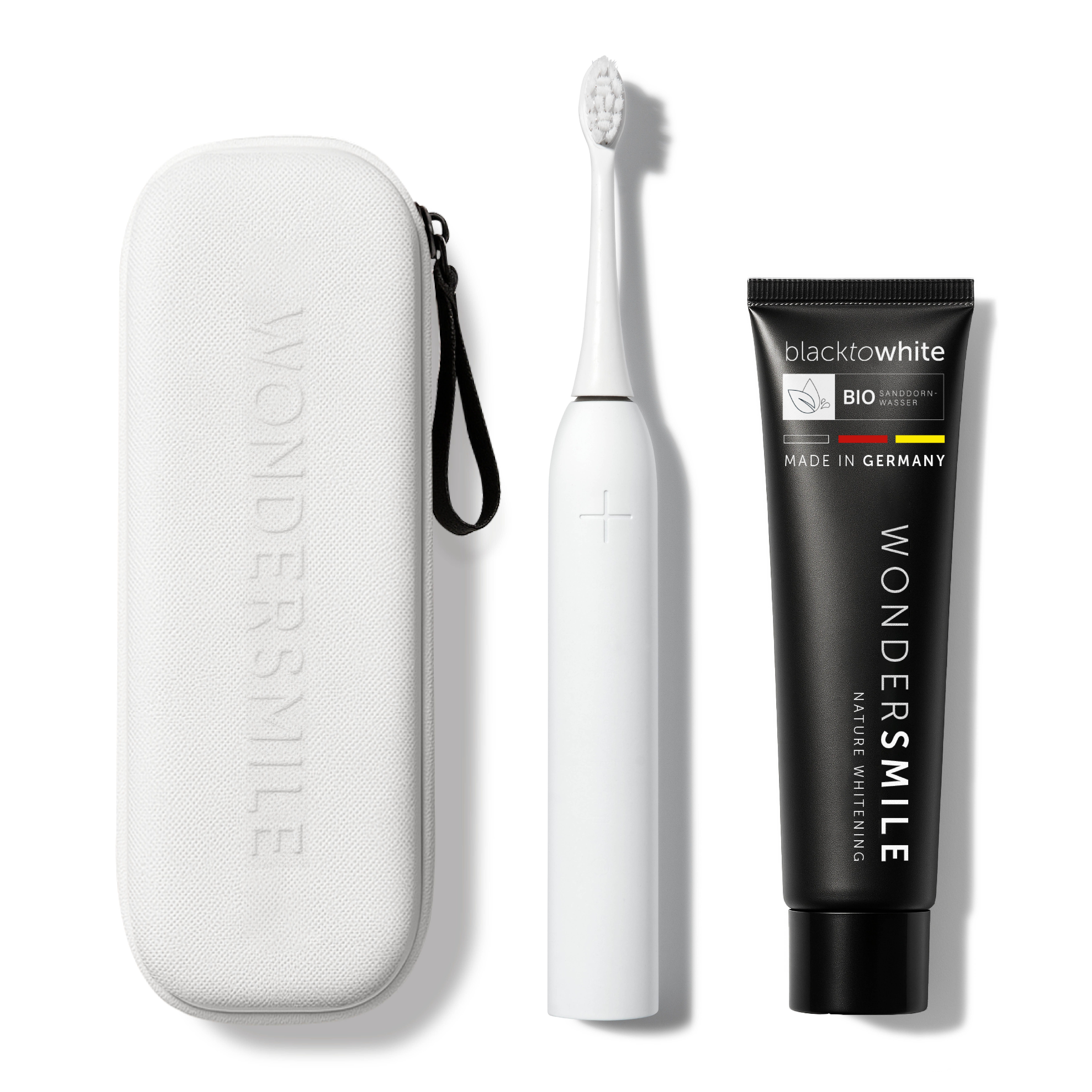 Wondersmile Schallzahnbürste Pro Travel Care Bundle, Aufsteckbürsten: 1 St., inkl. Reiseetui & Zahnpasta, Integrierter Zungenreiniger