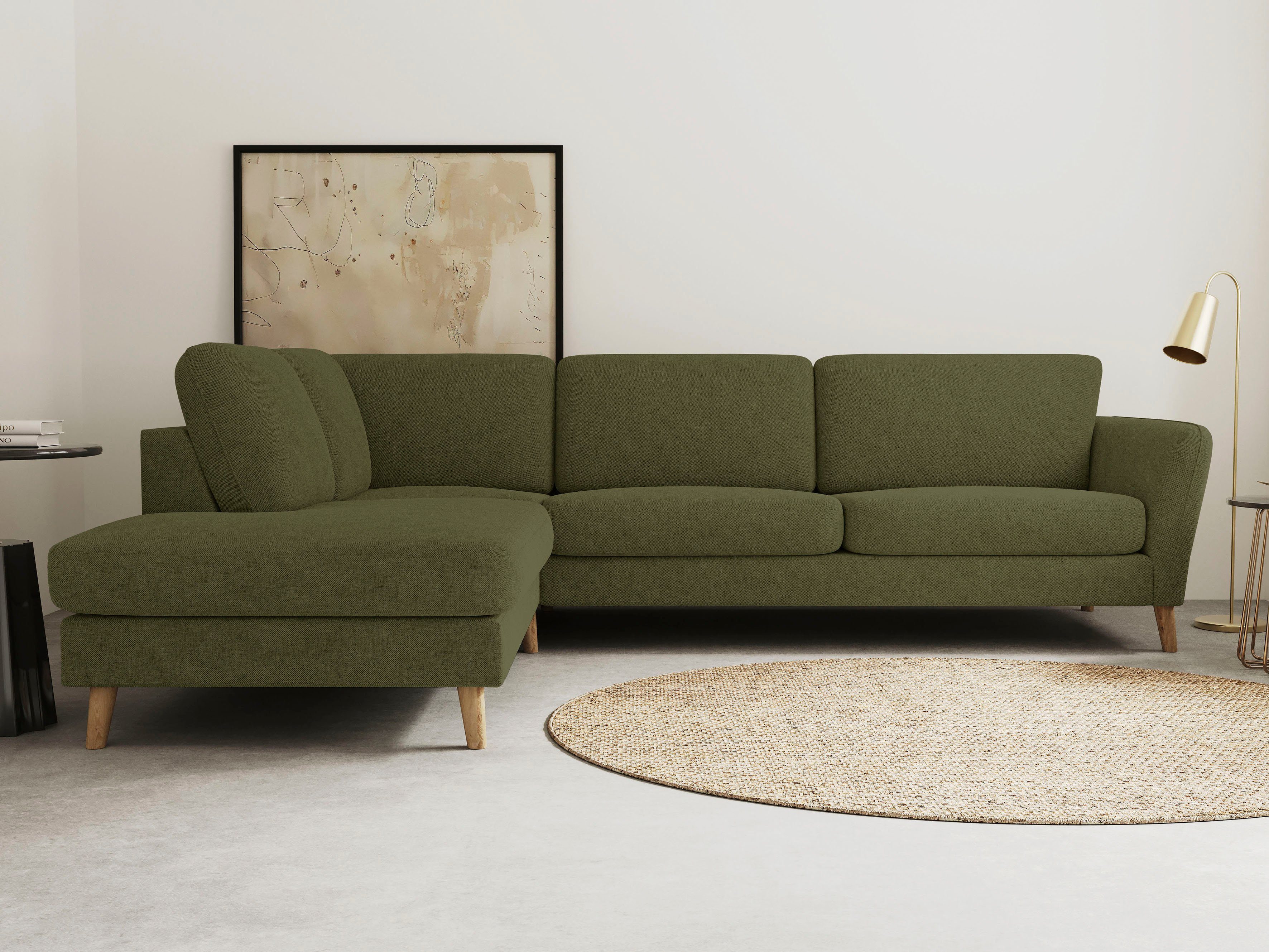 OTTO home Ecksofa MARSEILLE 278/202 cm, L-Form, Ottom. rechts/links, verschiedene Bezüge, Massivholzbeine aus Eiche, in verschieden Bezügen und Farbvarianten
