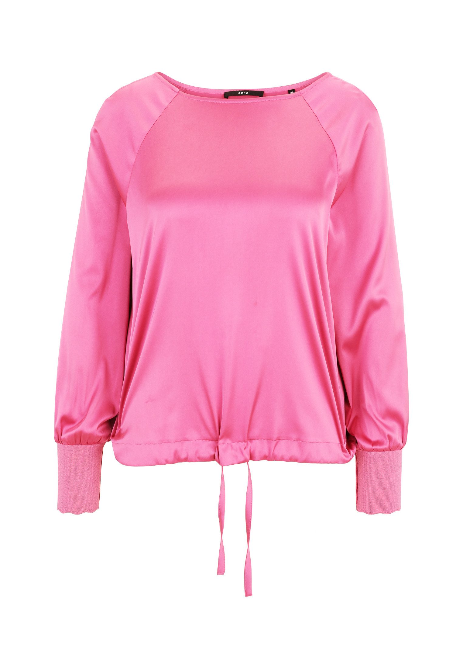 Zero Satinbluse Damen mit Strickbündchen