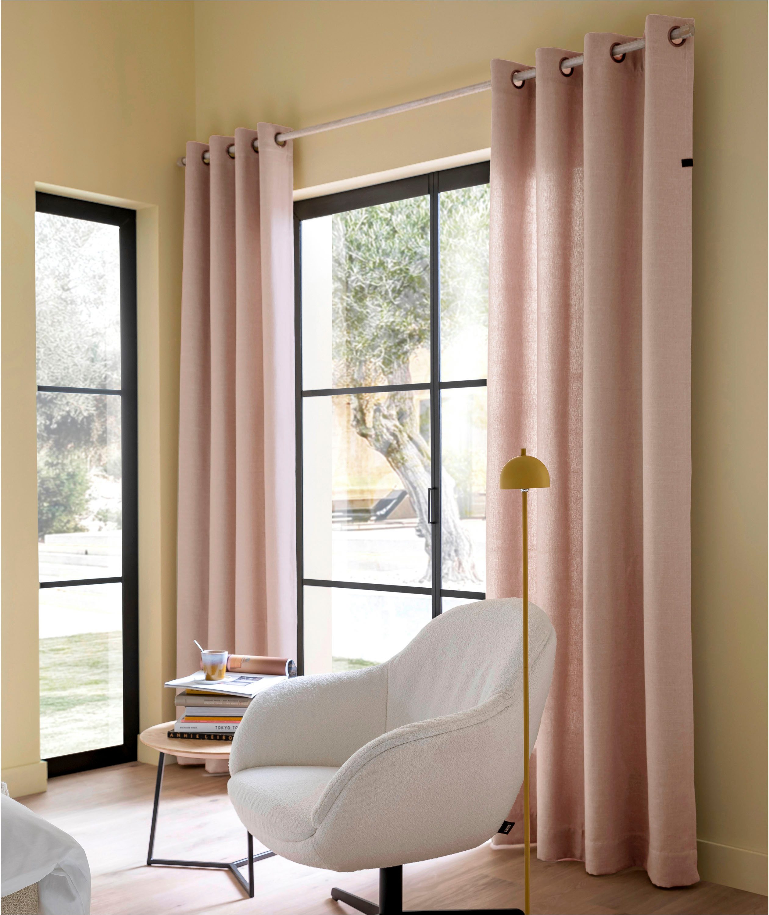 SCHÖNER WOHNEN-Kollektion Gardine Coast (1 St), Ösen, blickdicht, Polyester, strukturierte Leinenoptik im modernen Dessin