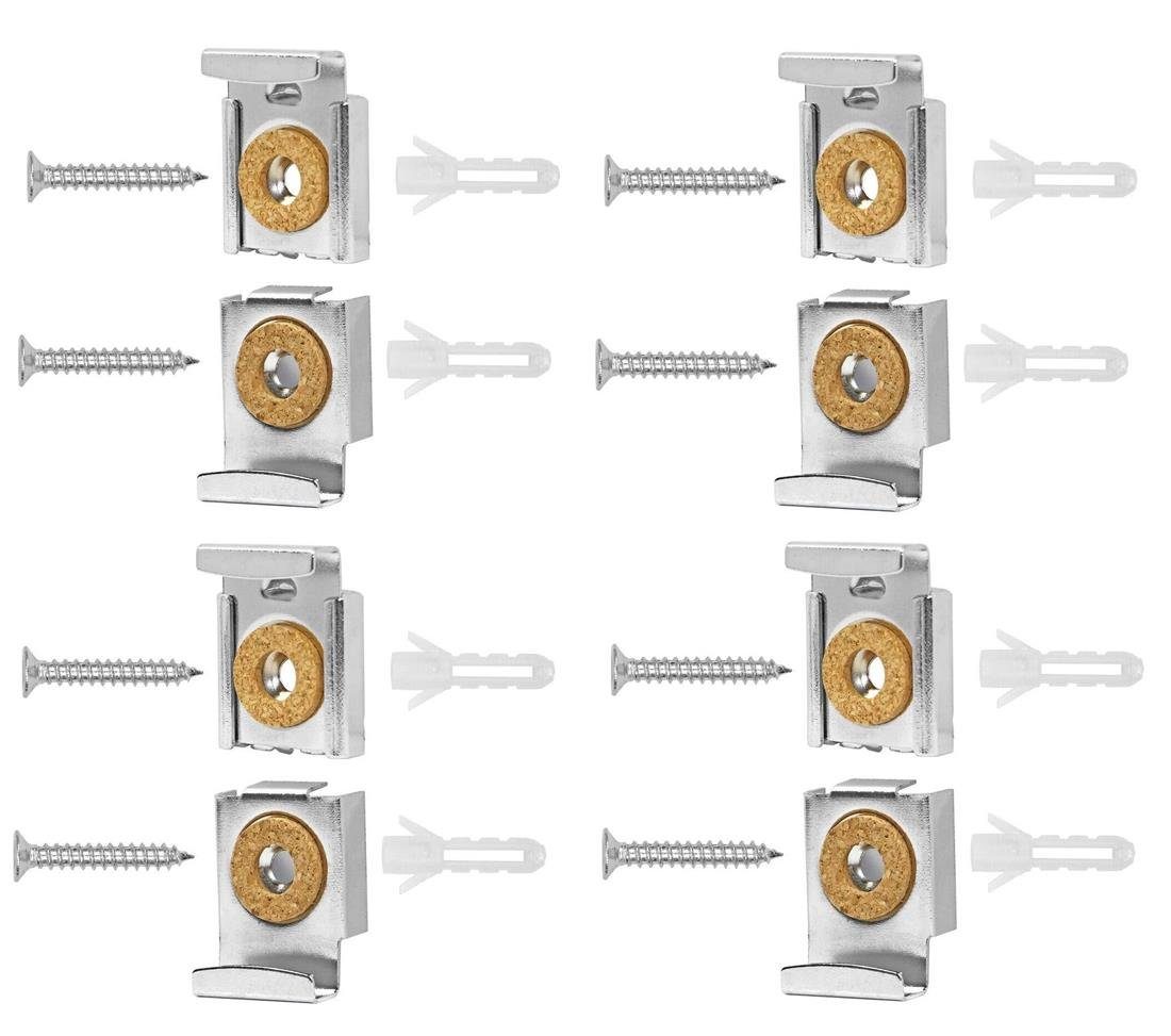 BAYLI Regal 8er Set - Spiegelaufhängung Clips Set mit Dübel und Schrauben, günstig online kaufen
