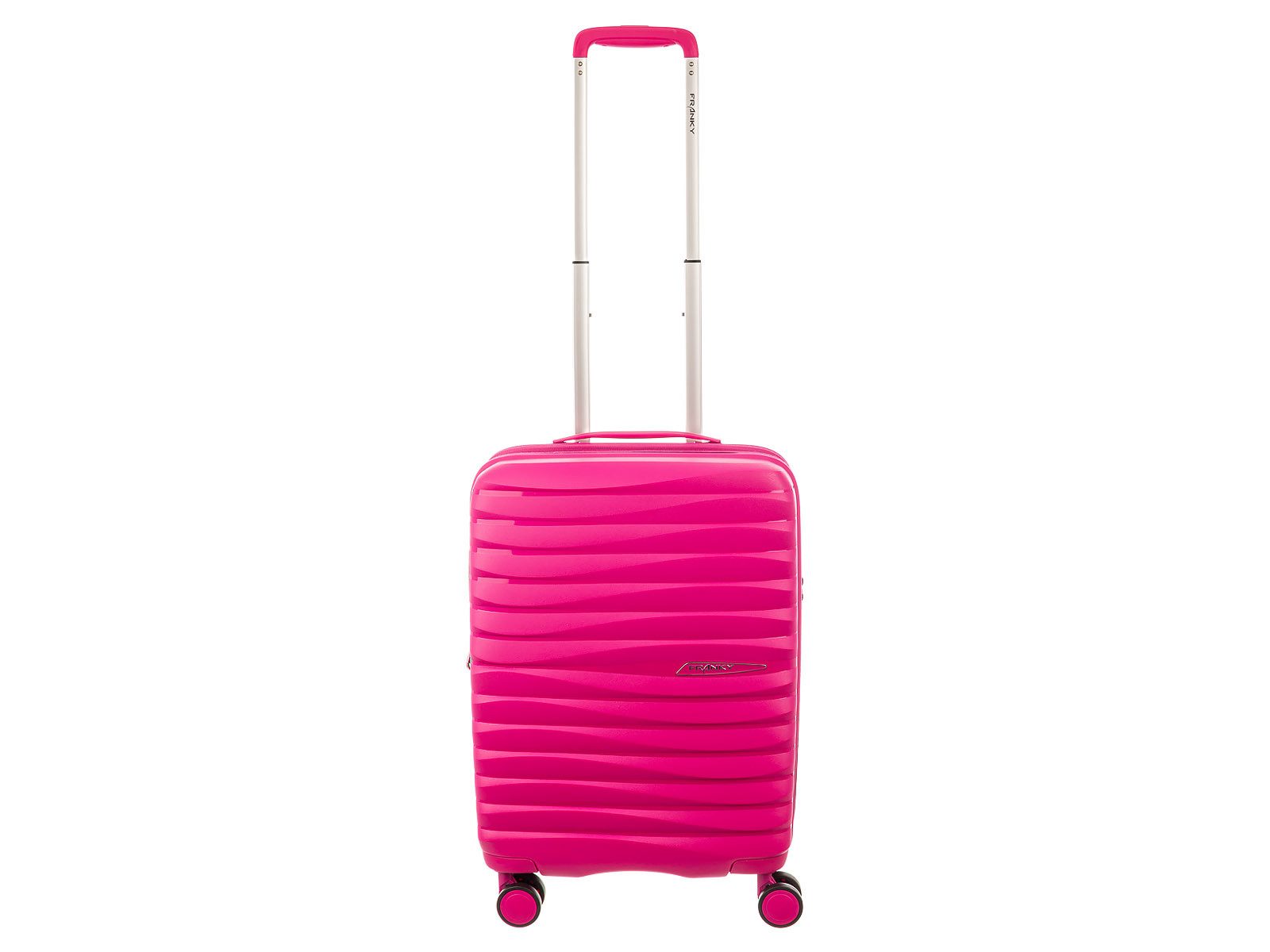 Franky Hartschalen-Trolley PP18 Trolley Hartschalenkoffer Spinner Gr. S, 4 Doppelrollen Rollen, Dehnfalte TSA Schloss