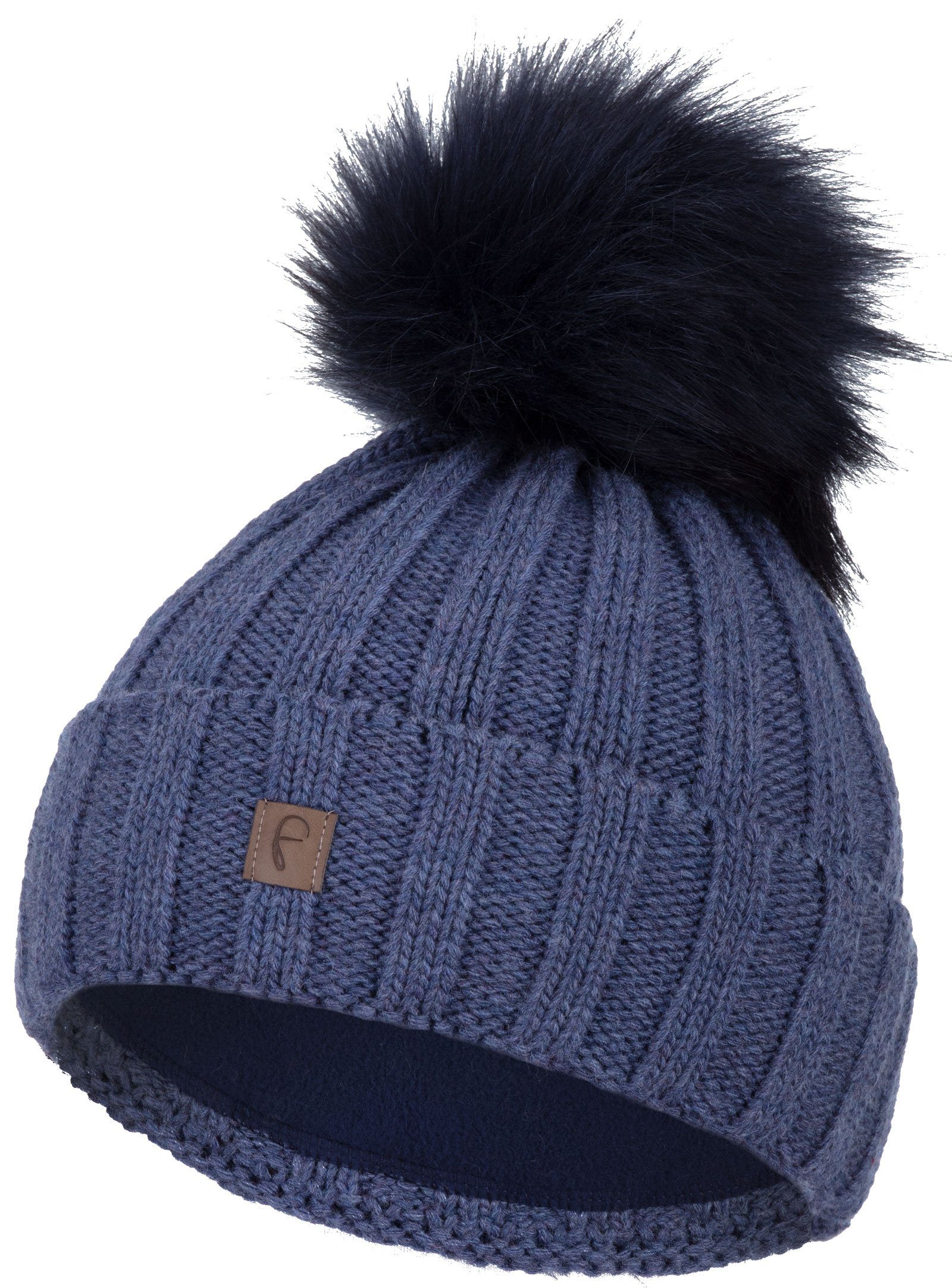 Faera Bommelmütze (1-St) Bommelmütze Wintermütze Herren Damen Unisex Fleecefutter Beanie