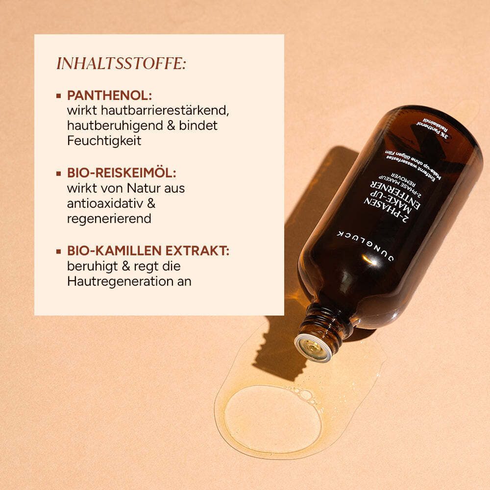 JUNGLÜCK Augen-Make-up-Entferner 2-Phasen Make-up Entferner, 1-tlg., Befreit Augen & Lippen sanft von wasserfestem Make-up