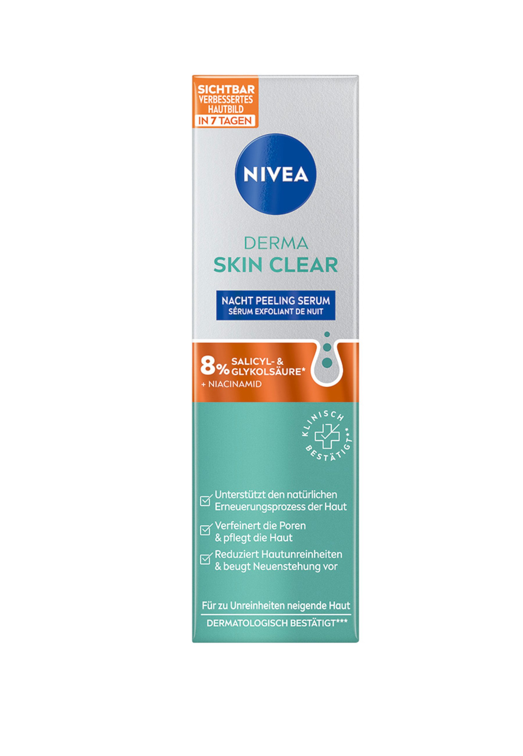 Nivea Gesichtspeeling DERMA SKIN CLEAR Nacht Peeling Serum 2 x 40ml, 2-tlg., Gesichtsreinigung