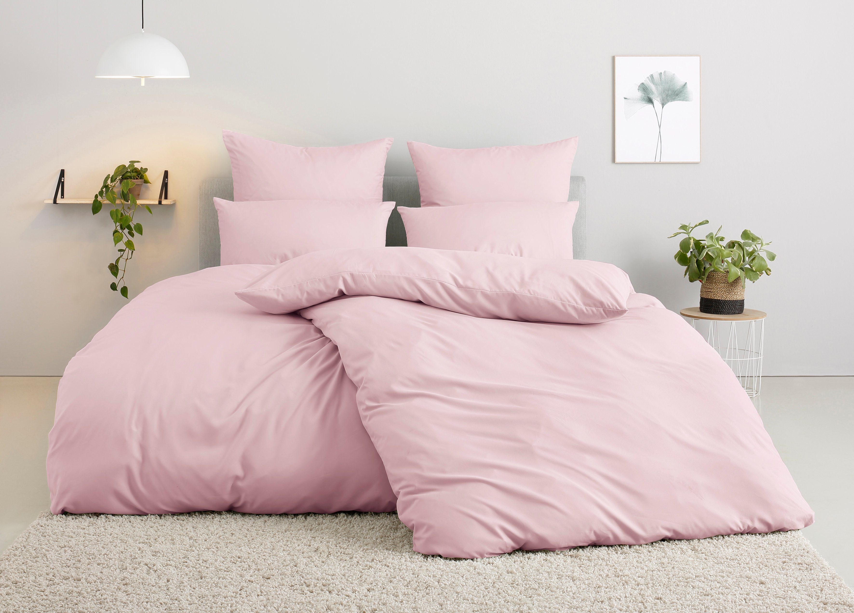 OTTO home Bettwäsche Desner 100% Microfaser, extra weich, allergikerfreundlich, Microfaser, 2 teilig, Premium Qualität, uni, schnell trocknend, pflegeleicht, ab 135x200 cm