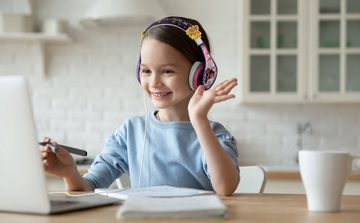 eKids Disney Encanto Kinder-Kopfhörer mit kindgerechter Lautstärkebegrenzung Kinder-Kopfhörer (kabelgebunden, Schmetterling am Kopfbügel leuchtet im Dunkeln)