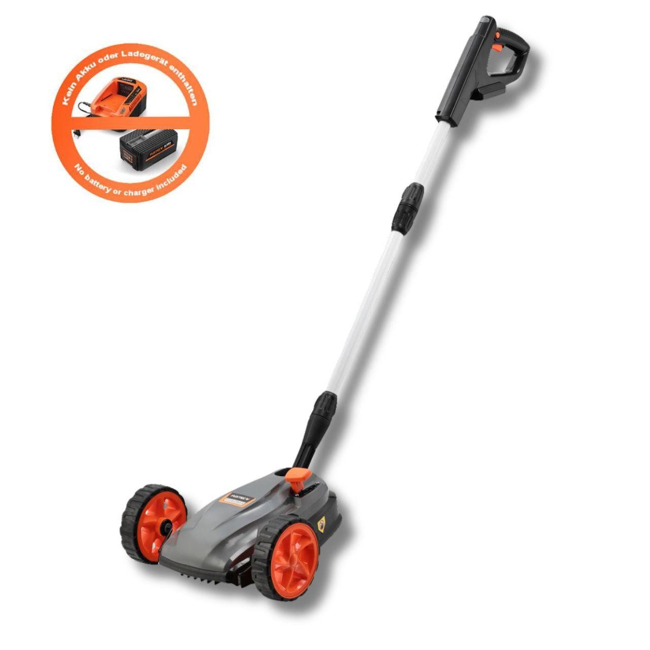 FUXTEC Akkurasenmäher FX-E1RMEH20, 22 cm Schnittbreite, flexible Kugelkopfsteuerung, kompakt, 3-fache Schnitthöheneinstellung